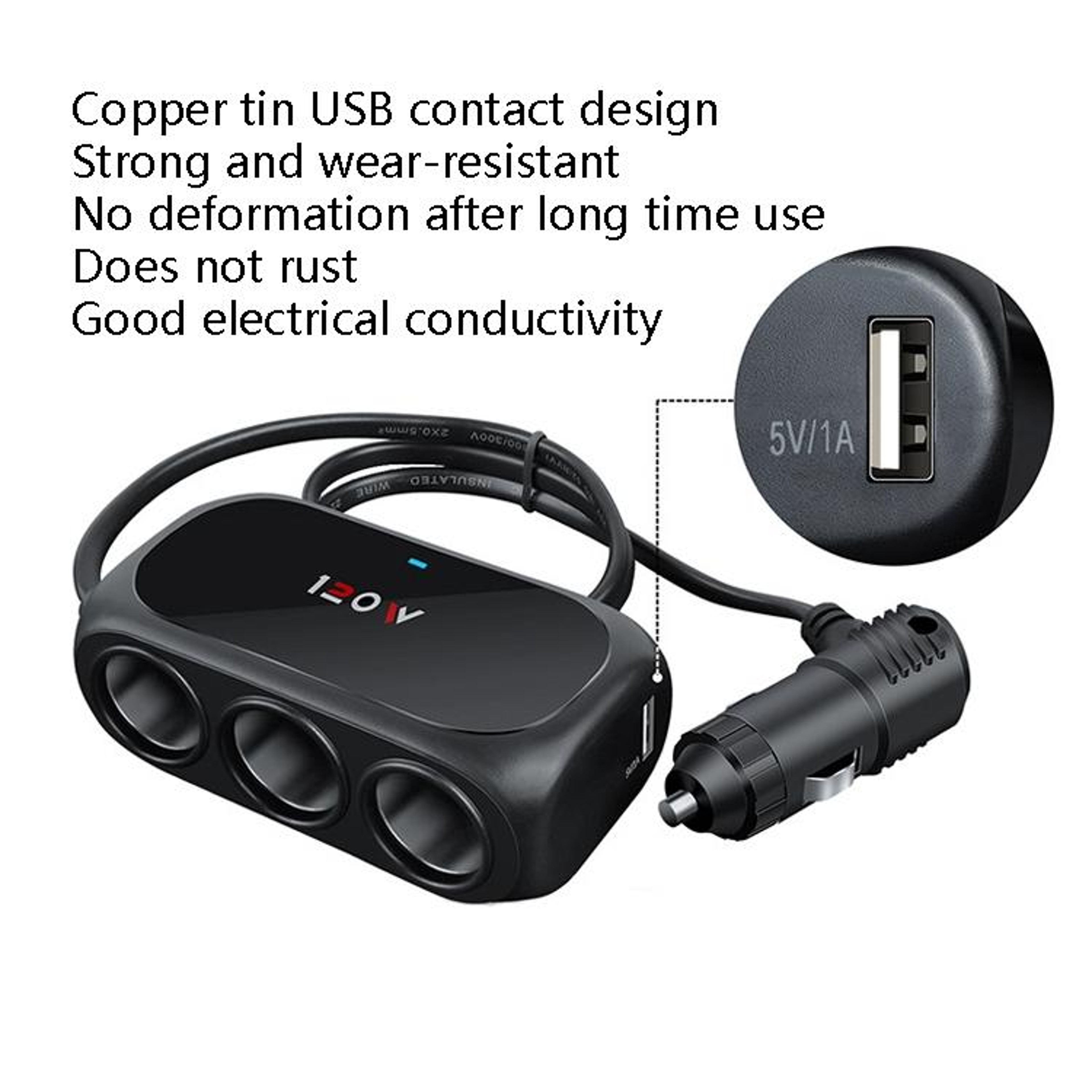 Car Charger Cigarette Lighter Adapter  Multi Port Charging Hub – view 6