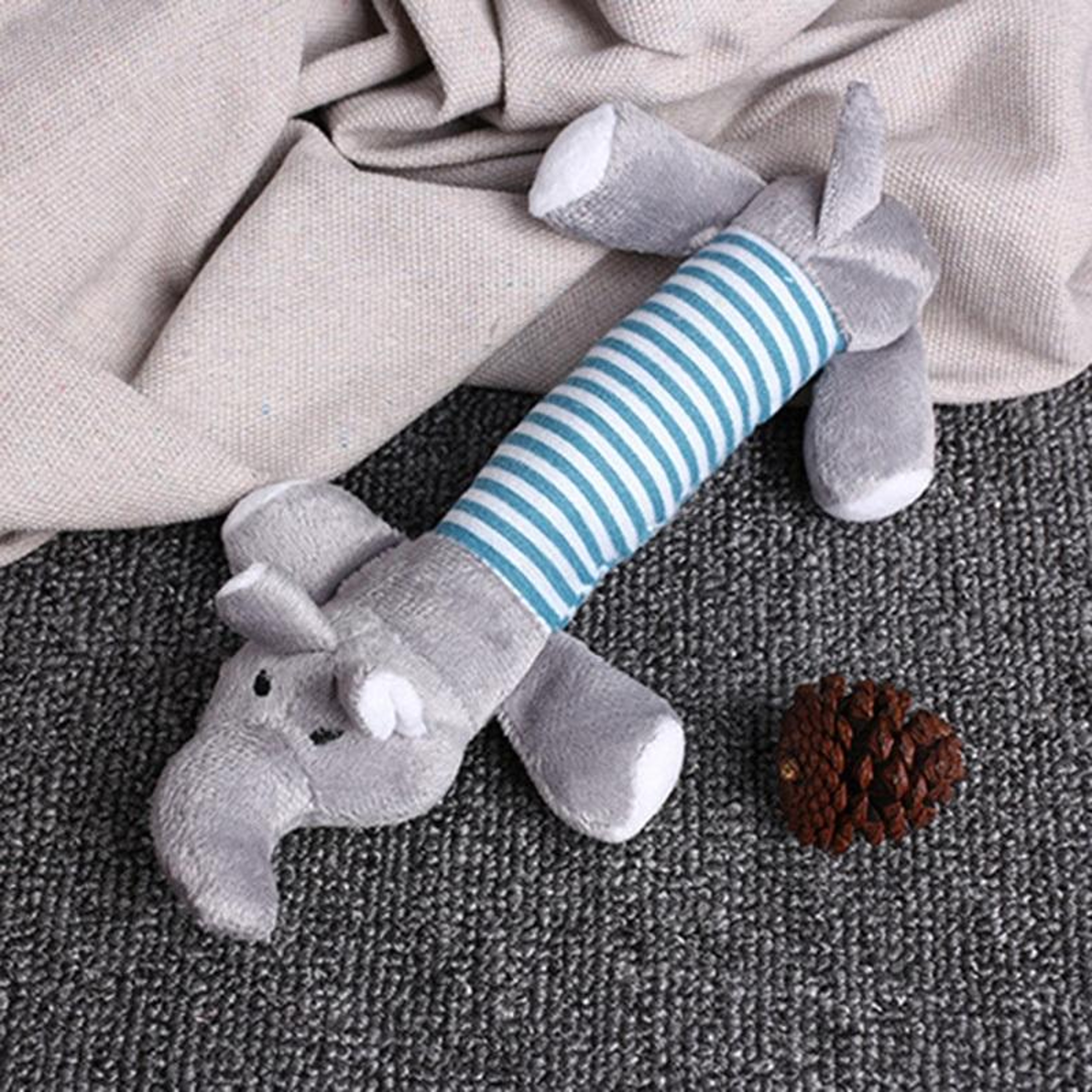 Cute Elephant Squeaky Plush Dog Toy Durable Chew Toy – view 1