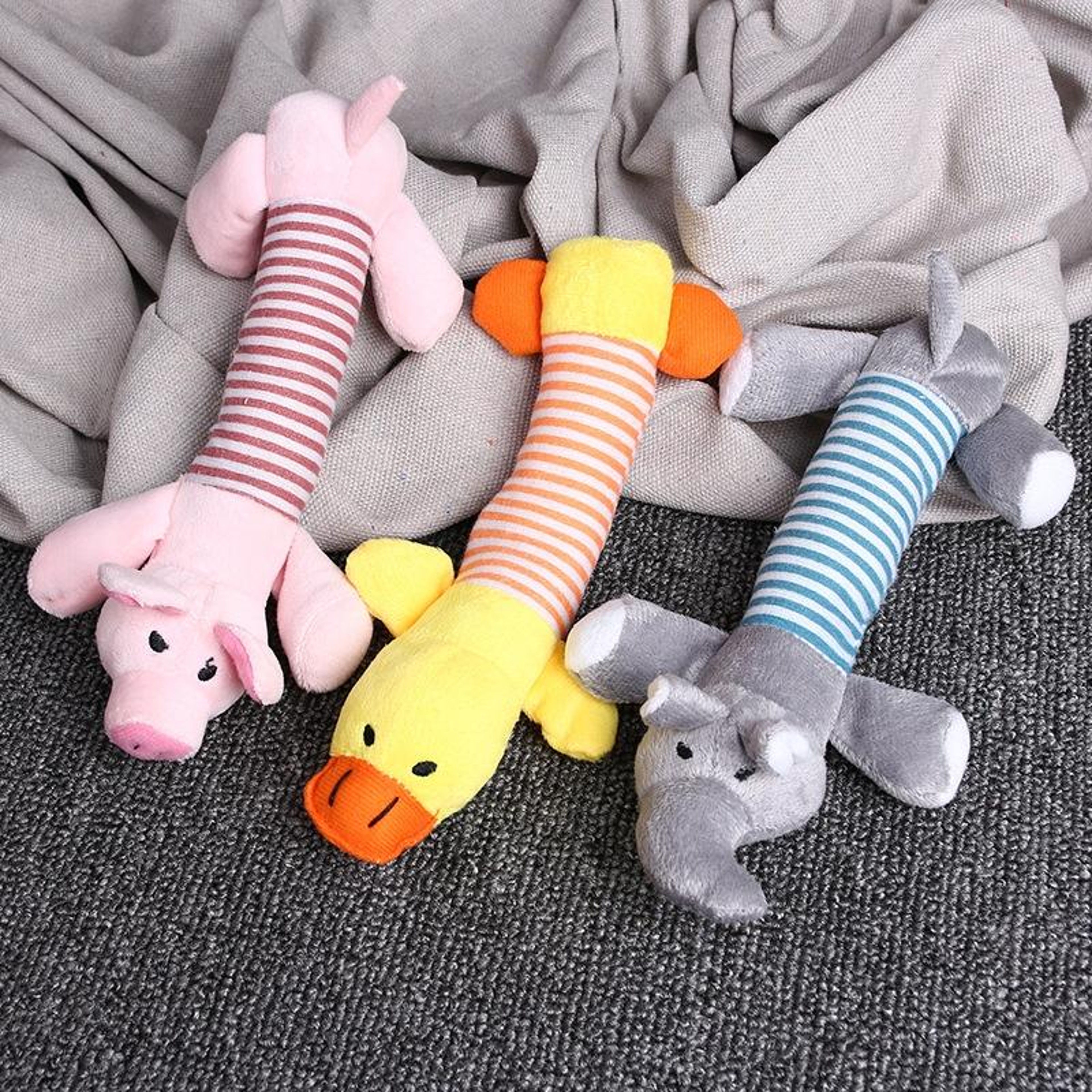 Cute Elephant Squeaky Plush Dog Toy Durable Chew Toy – view 4
