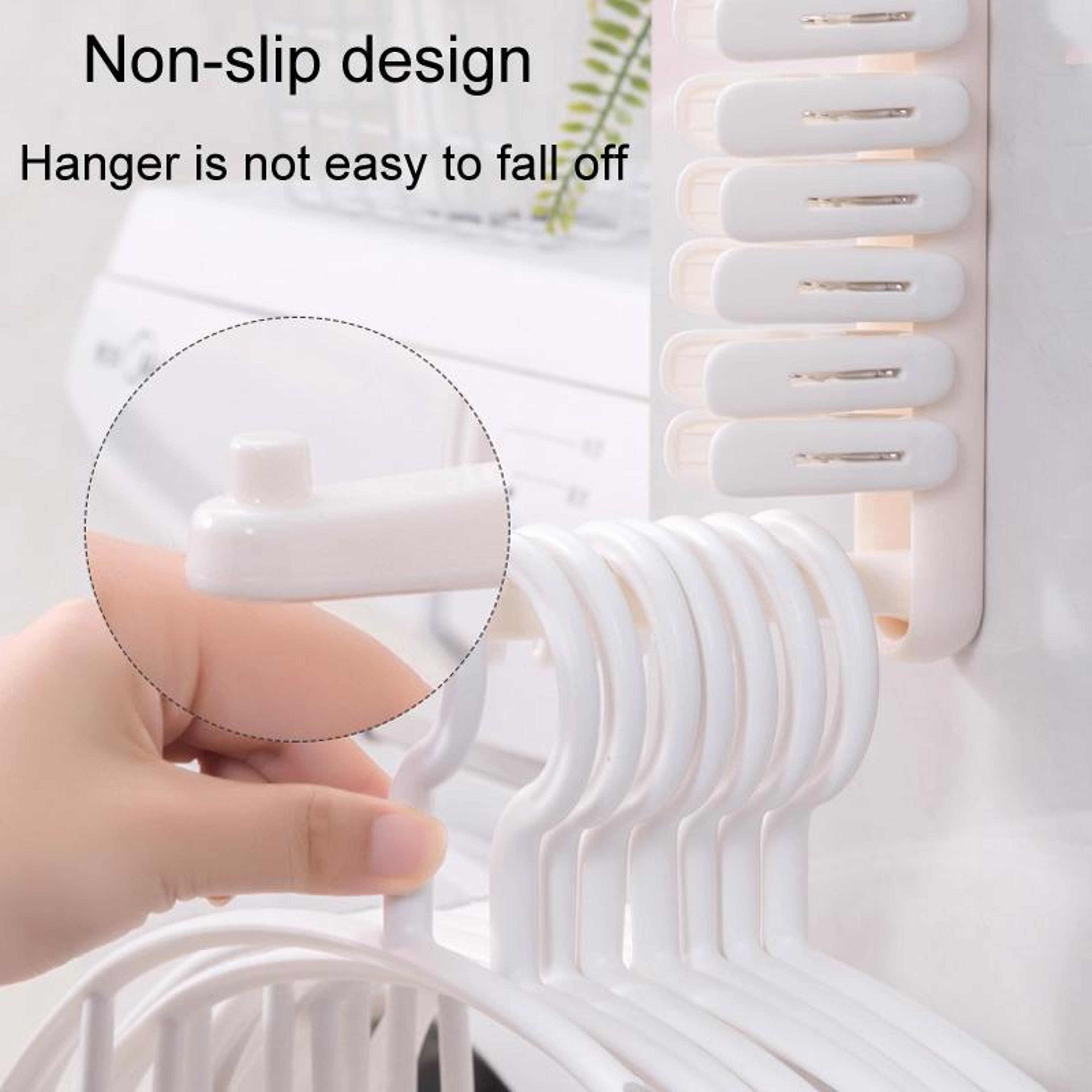 Balcony No Punch Foldable Clothes Hanger Rack  Wall Mounted Adhesive Space Saving Organizer – view 8