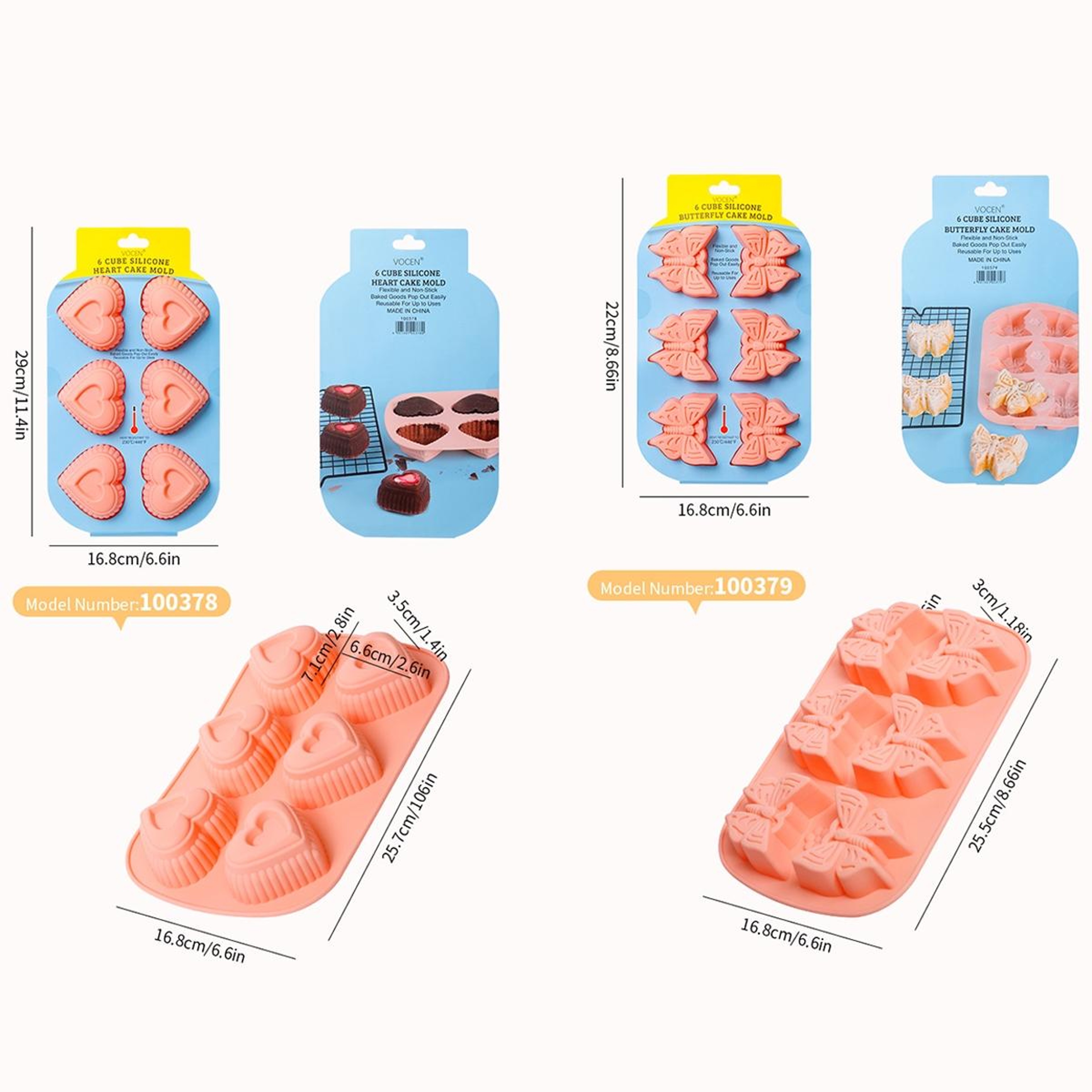Silicone Cake Mold  Jelly Cake Mold, Mousse Baking Tray for Heart & Butterfly Desserts – view 2