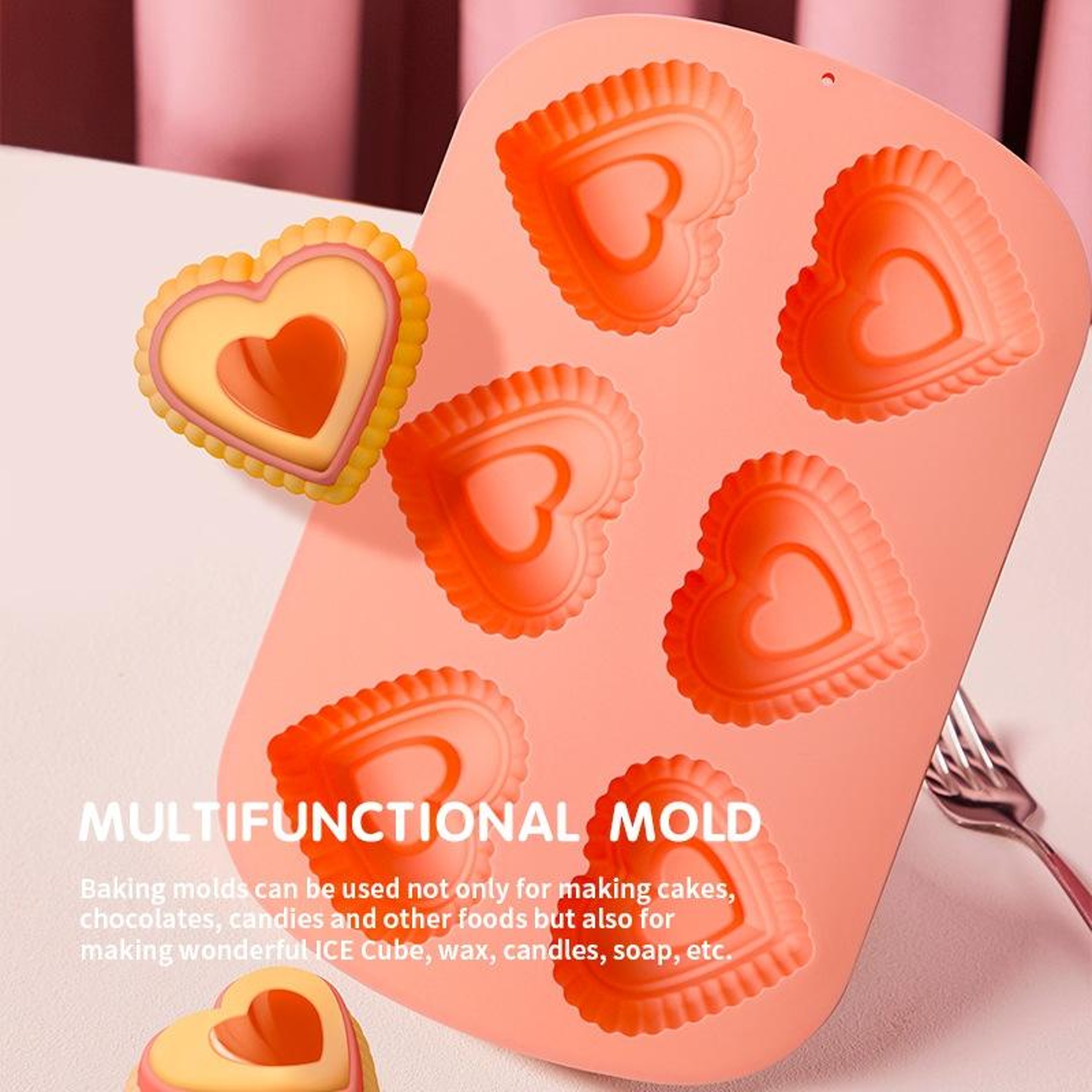 Silicone Cake Mold  Jelly Cake Mold, Mousse Baking Tray for Heart & Butterfly Desserts – view 6