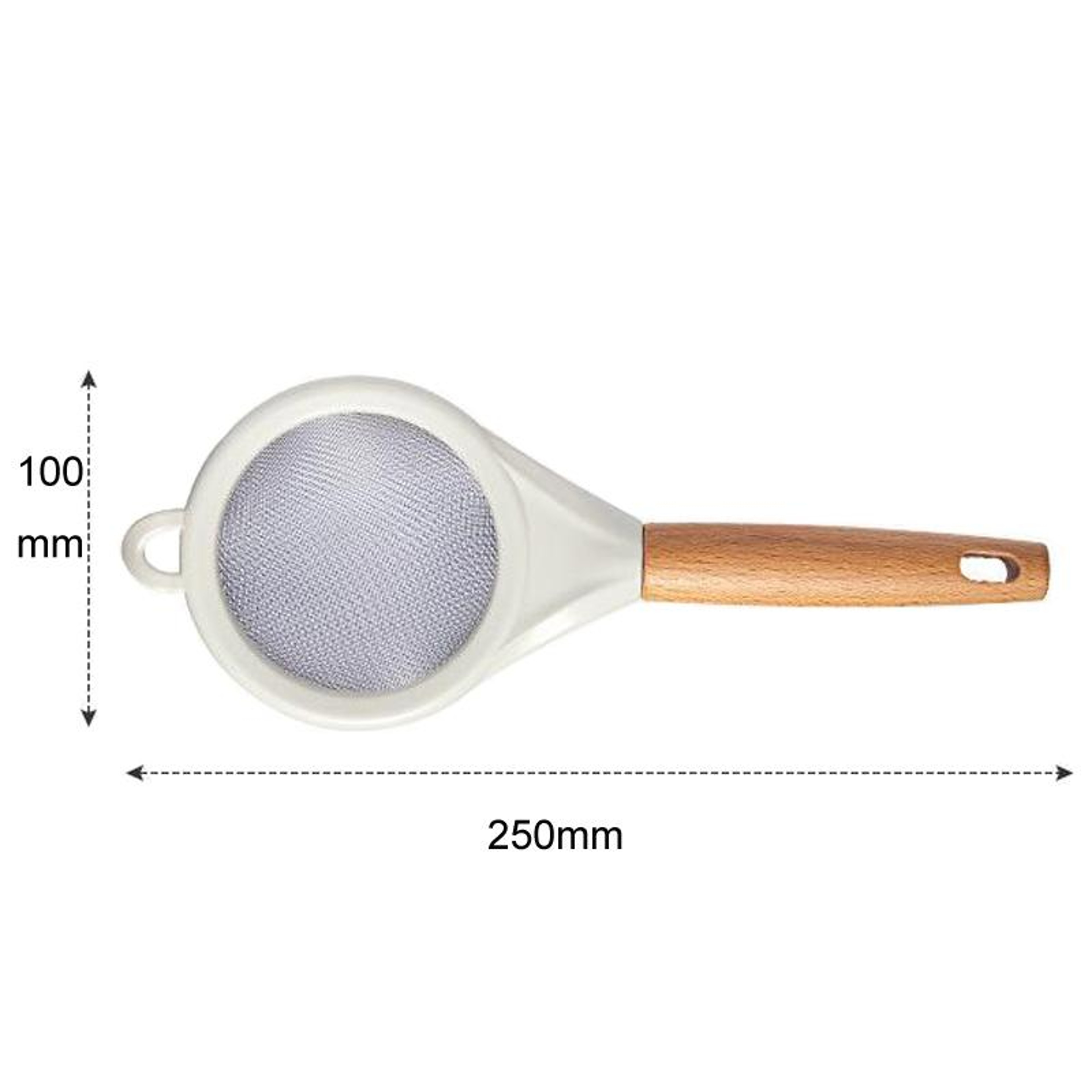 Stainless Steel Flour Sifter with Wooden Handle Baking Strainer Kitchen Sieve – view 3