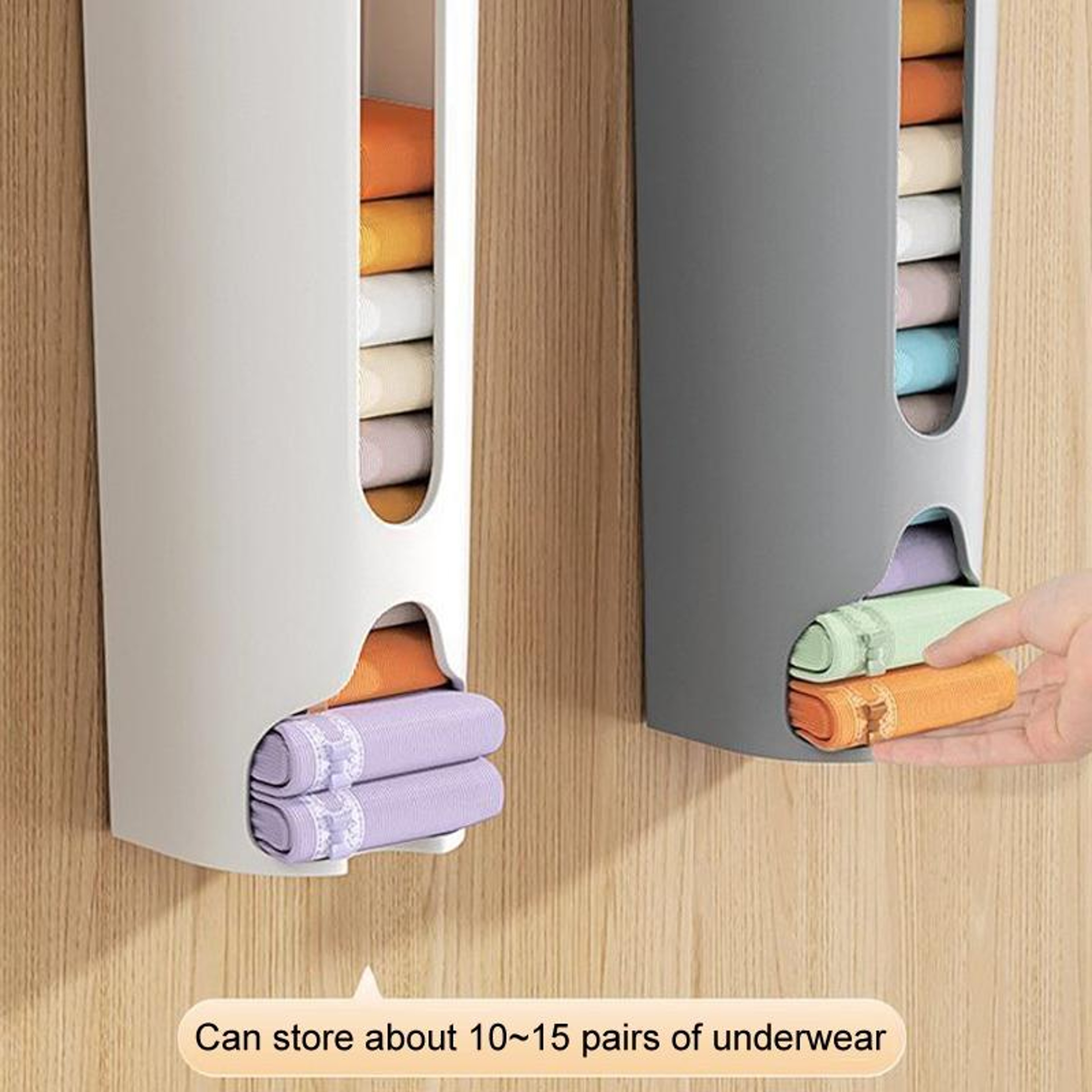 Wall Mounted Underwear Organizer & Sock Storage Box, No Drill Panty Organizer Space Saving Rack – view 8