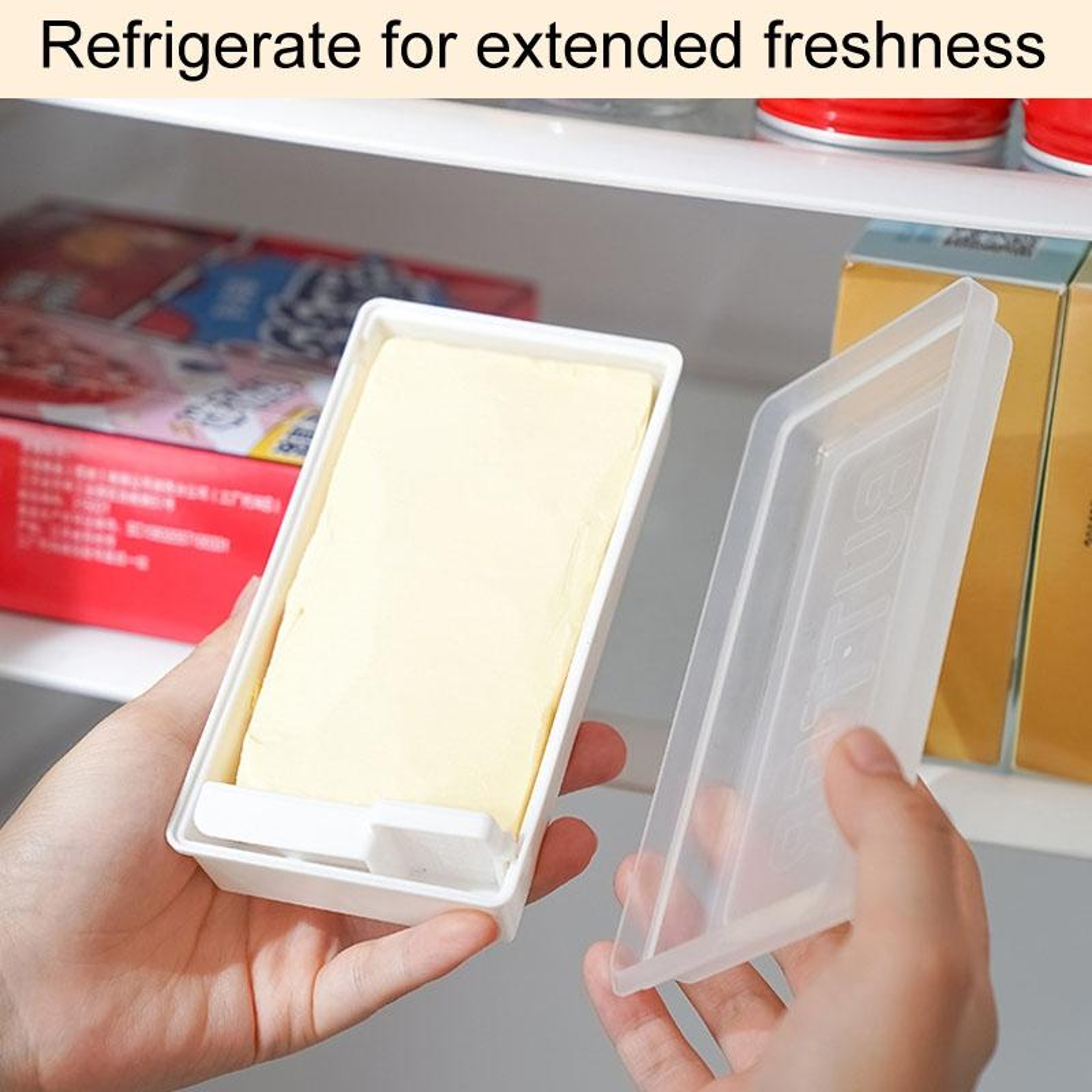 Square Butter Cutting Storage Container with Lid, Cheese & Butter Cutter Box, Portion Control Keeper – view 8