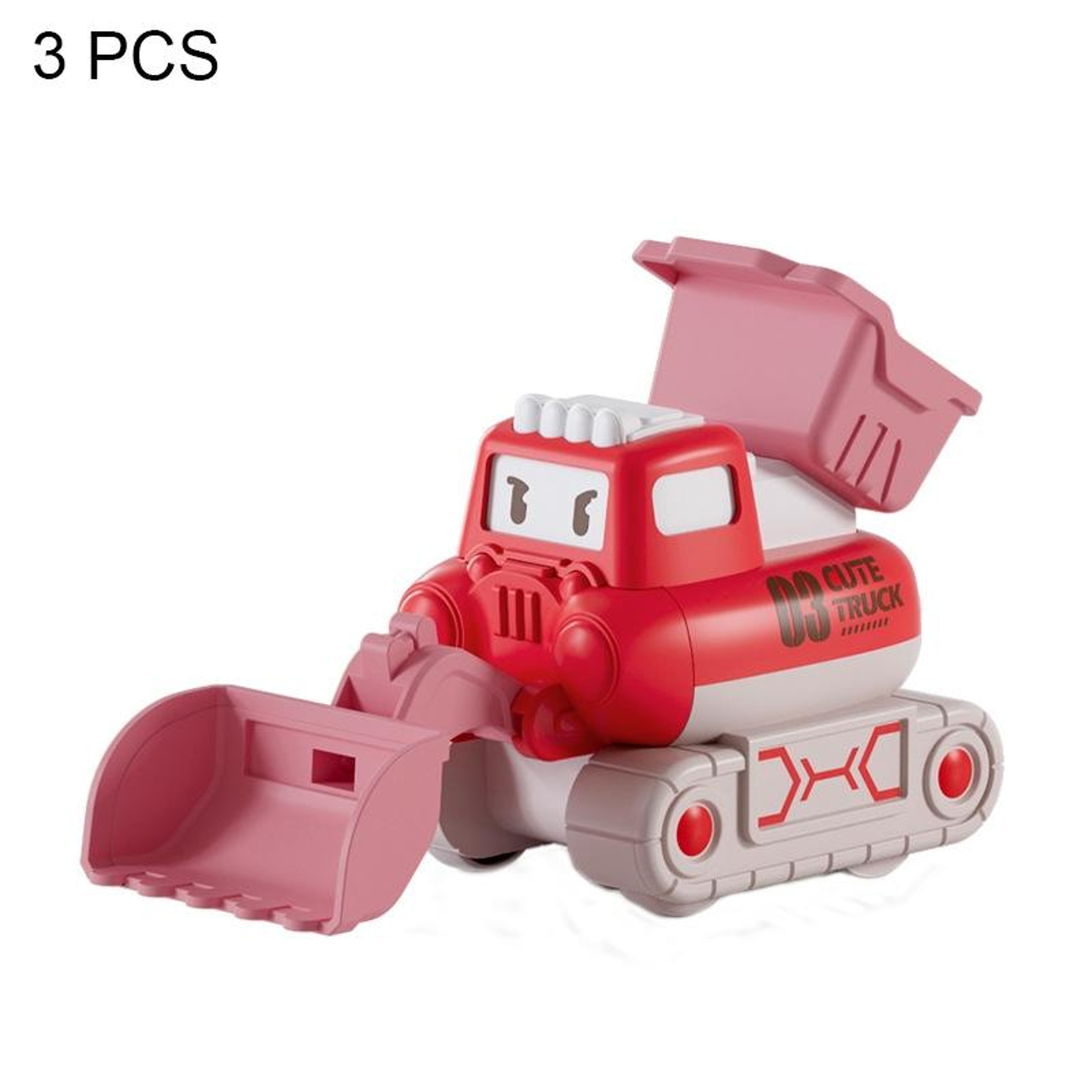 Cartoon Press and Go Inertia Toy Car Set for Kids Construction Play Vehicles – view 1