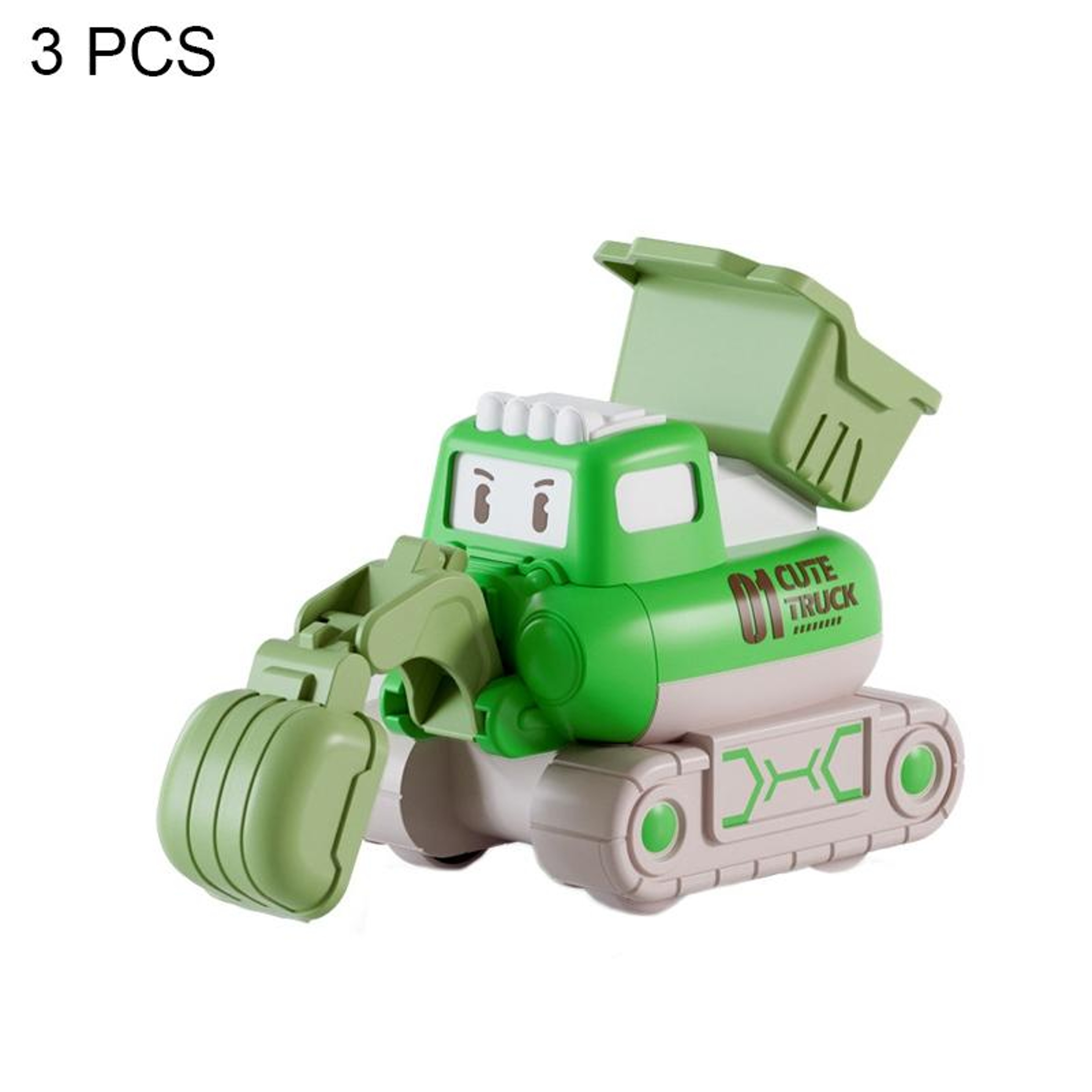 Cartoon Press and Go Inertia Toy Car Set for Kids Construction Play Vehicles – view 10