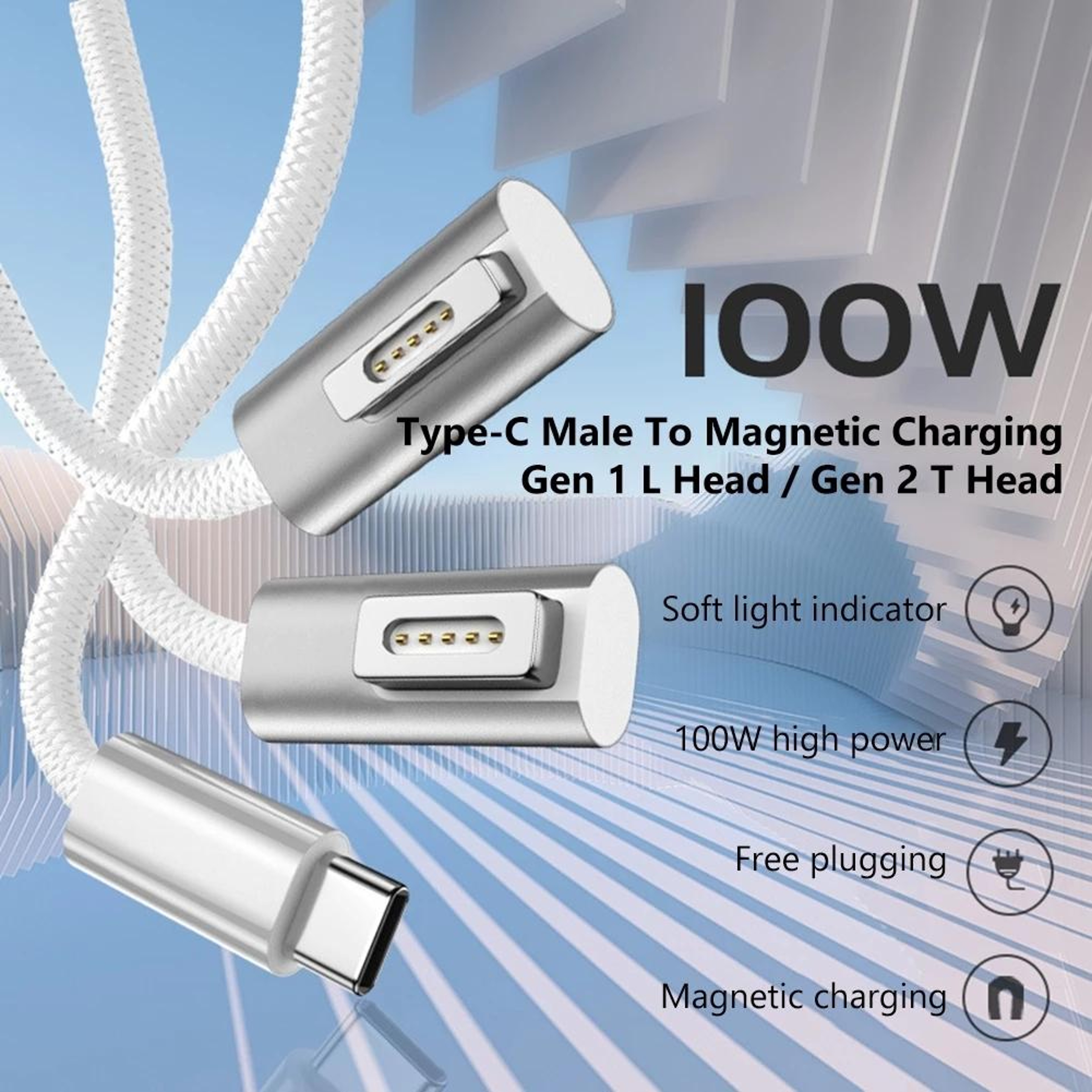 MagSafe 1 to USB-C PD Fast Charging Cable L Shaped for MacBook Air Pro – view 8
