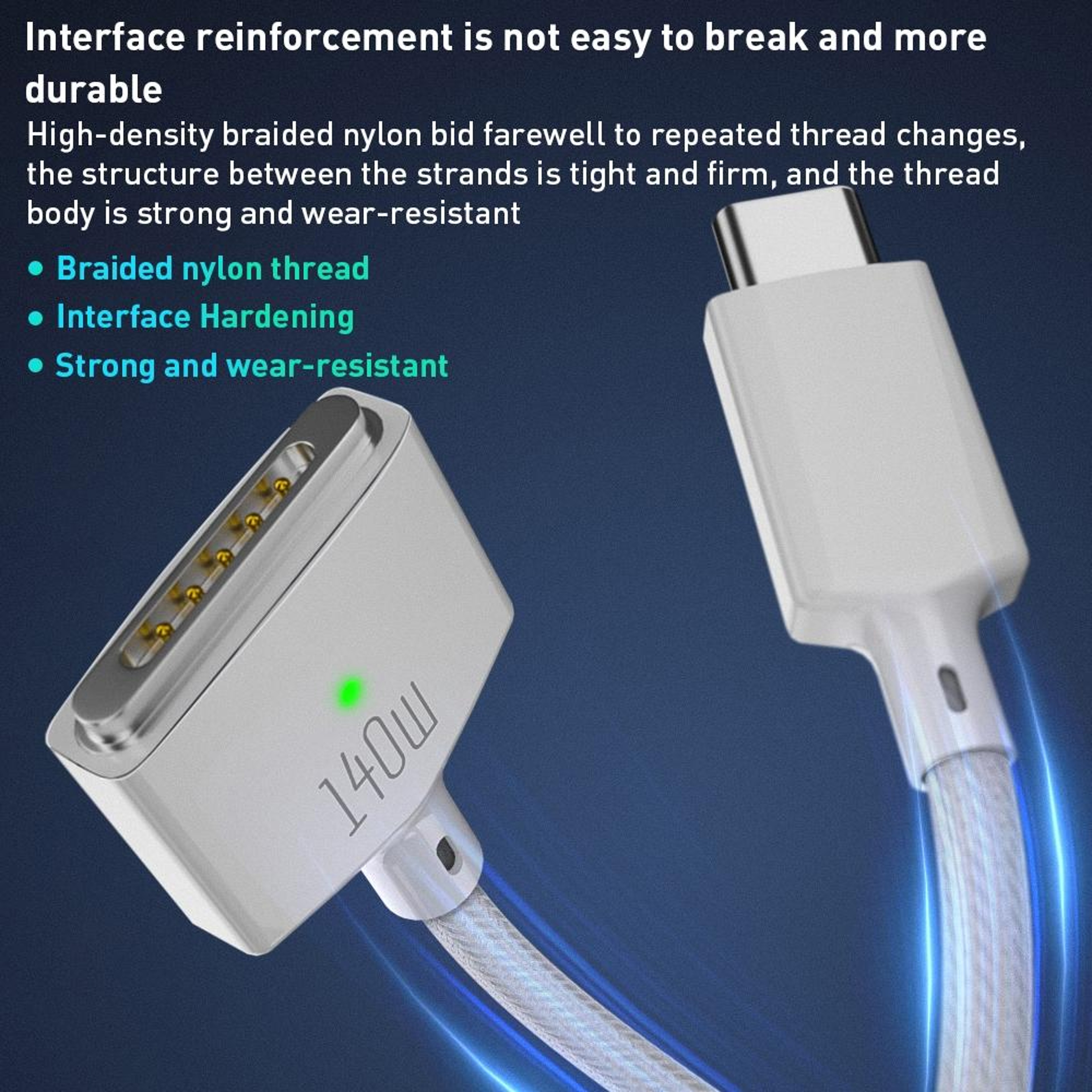 USB-C to MagSafe 3 Fast Charging Cable 2m PD 3.1 for MacBook Pro – view 7