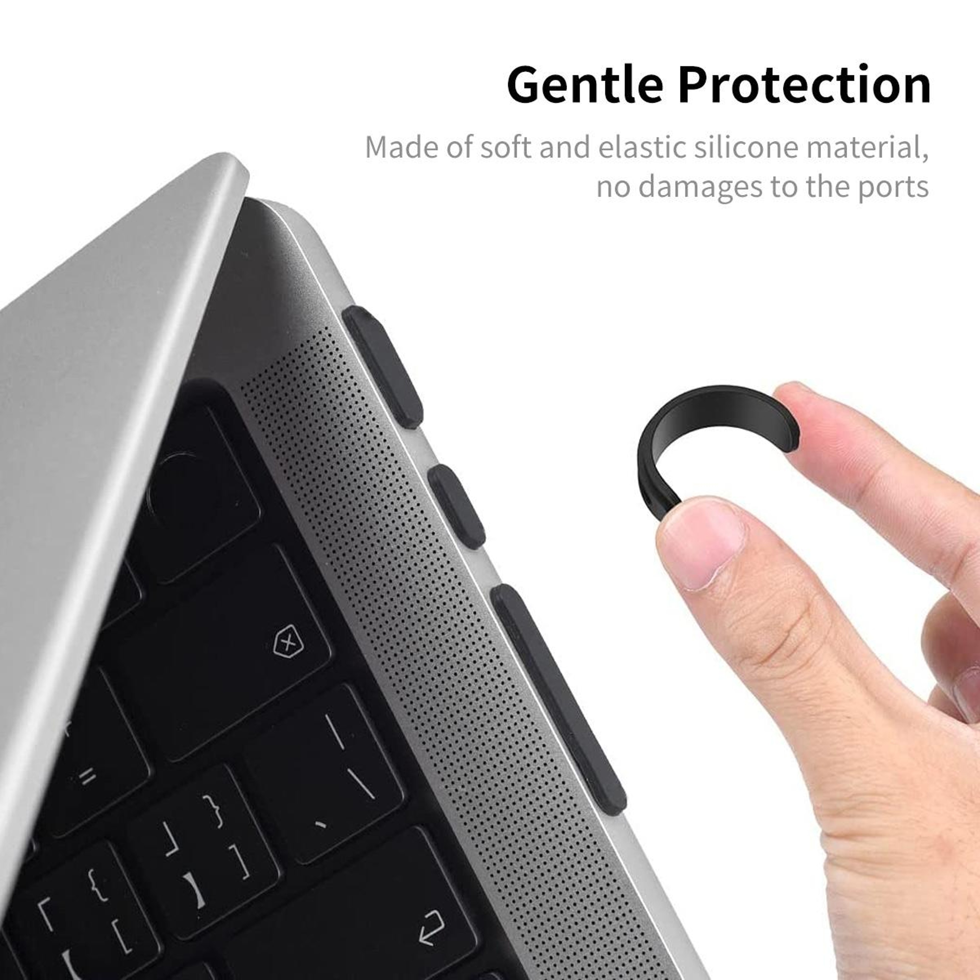 MacBook dust plug, laptop port dust cover, MacBook Air dust plugs, silicone dust proof plugs, MacBook port protector – view 5