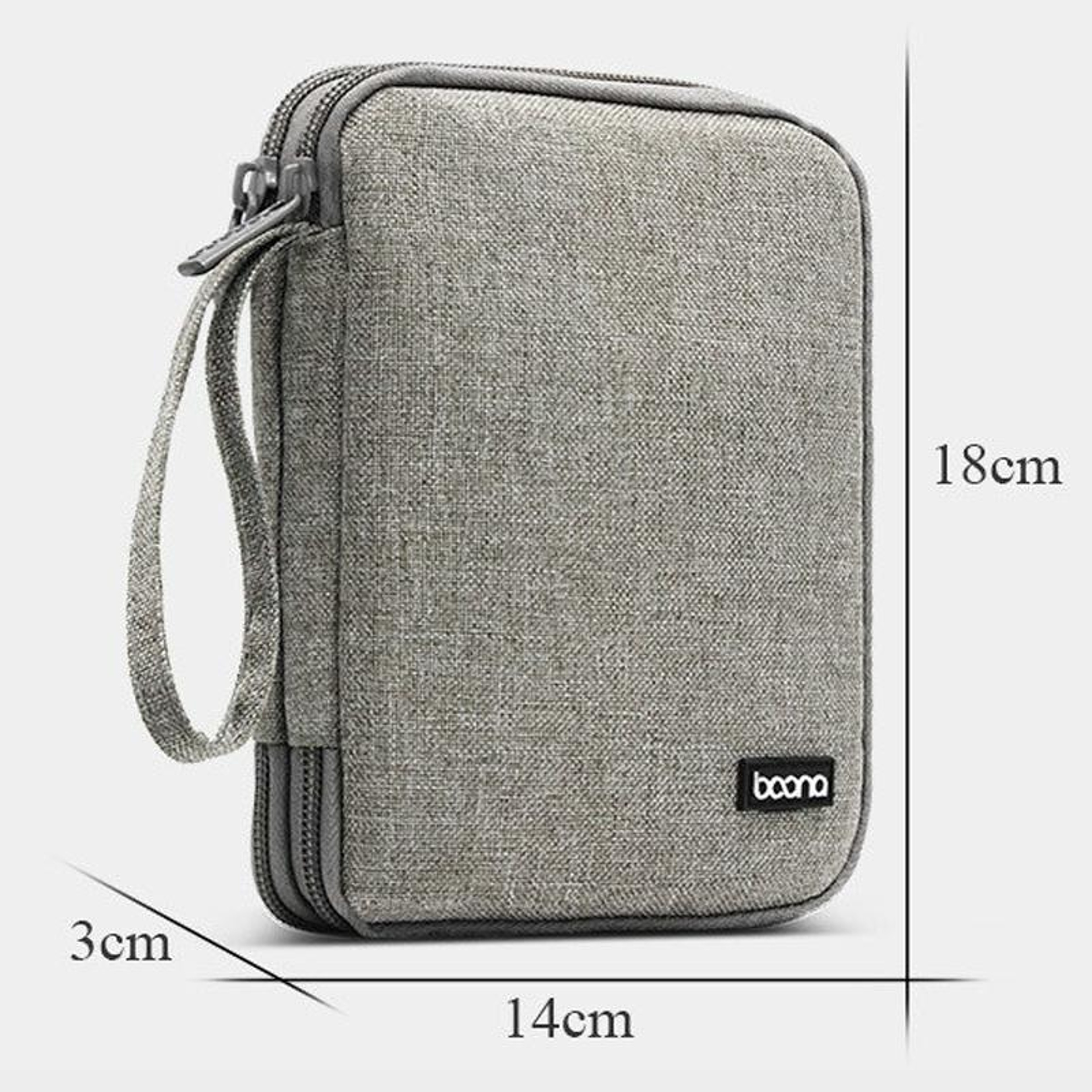 Baona Double Layer Cable Storage Bag Travel Data Cable Organizer for Digital Accessories – view 3