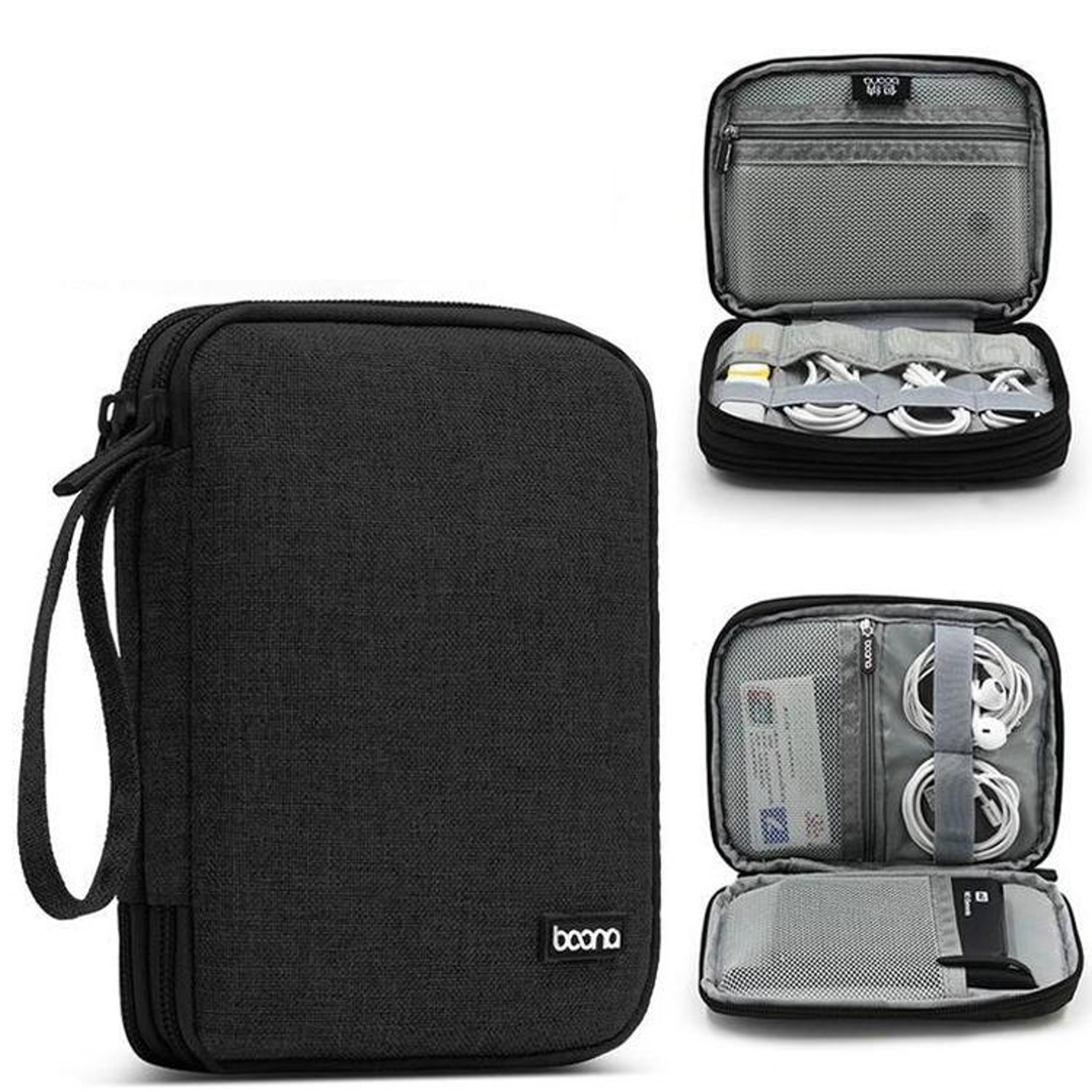 Baona Double Layer Cable Storage Bag Travel Data Cable Organizer for Digital Accessories – view 9