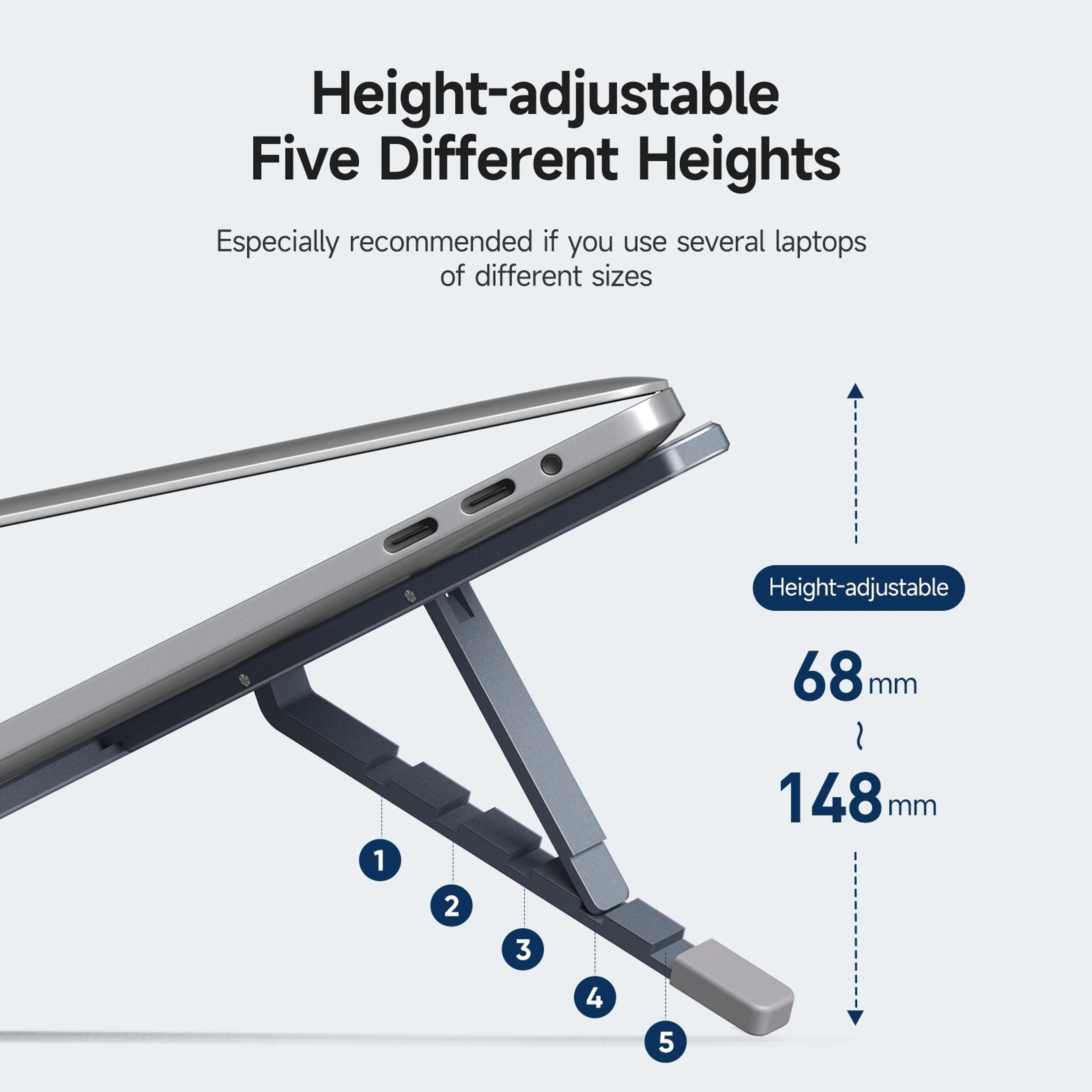 Foldable X-Shaped Aluminum Laptop Stand Adjustable Portable Ergonomic Stand – view 5