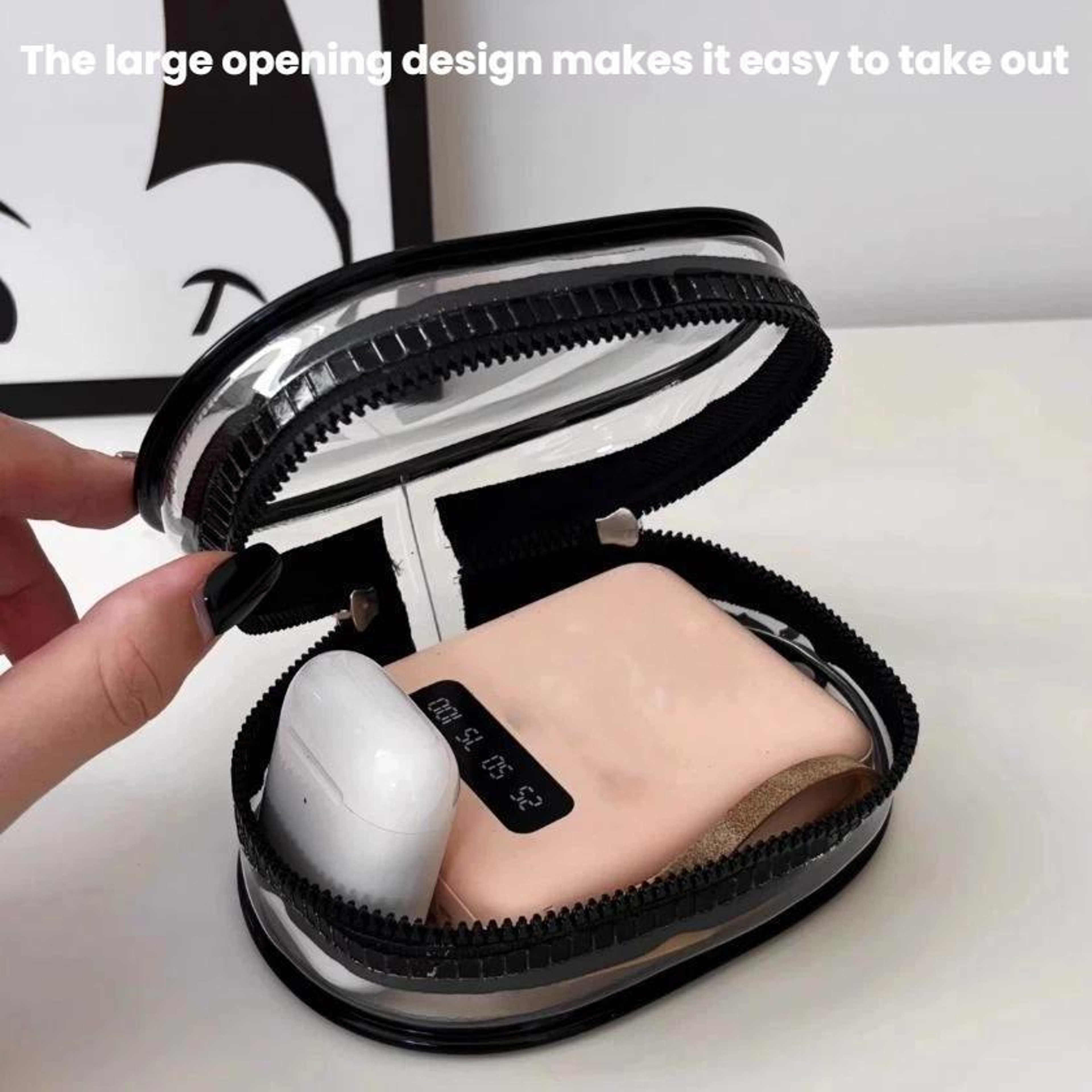 Transparent Cable Organizer Pouch Set with Keychain Earphone Storage Case for Chargers and Accessories – view 5