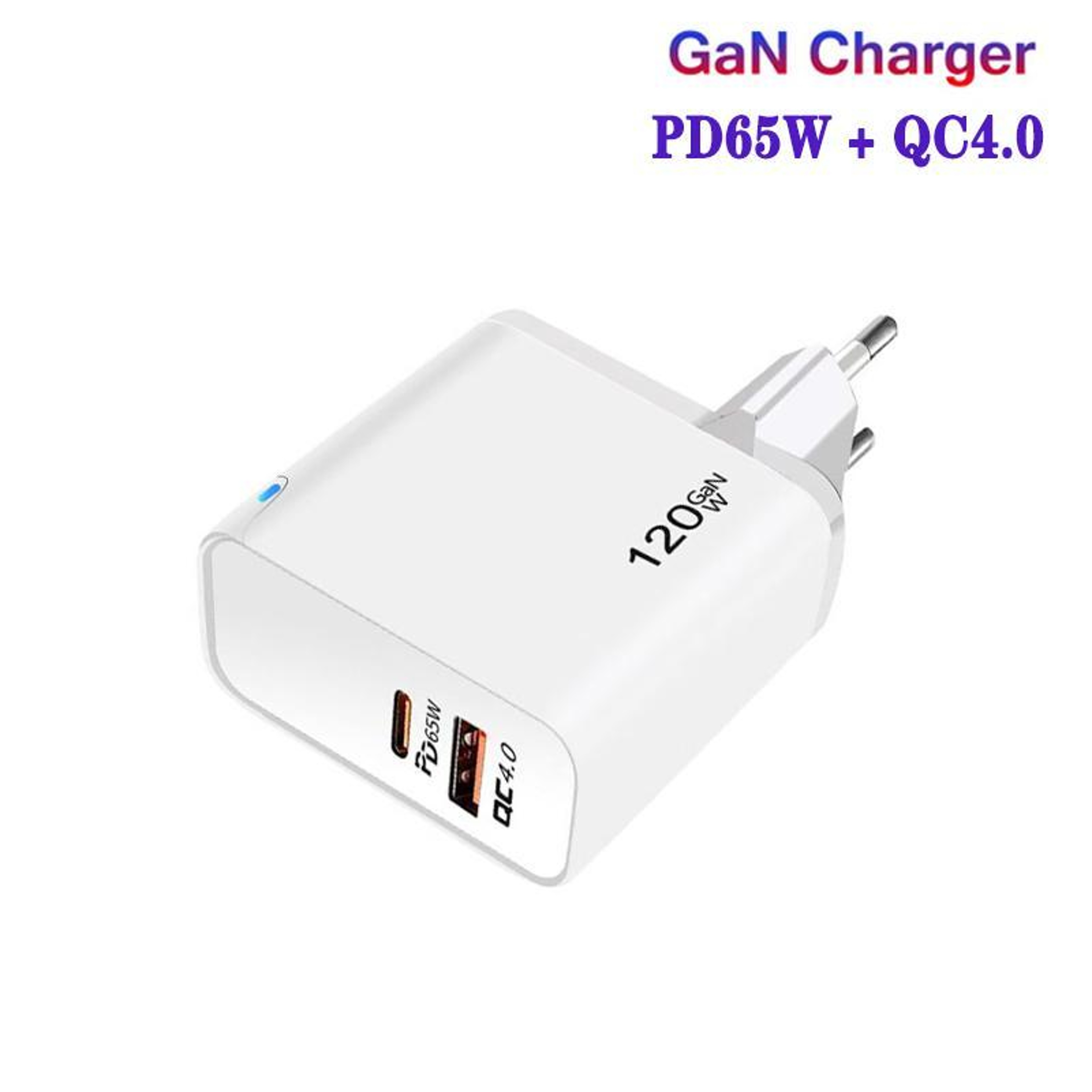 65W GaN PD USB-C Fast Charger EU Plug with QC4.0 Cable – view 2