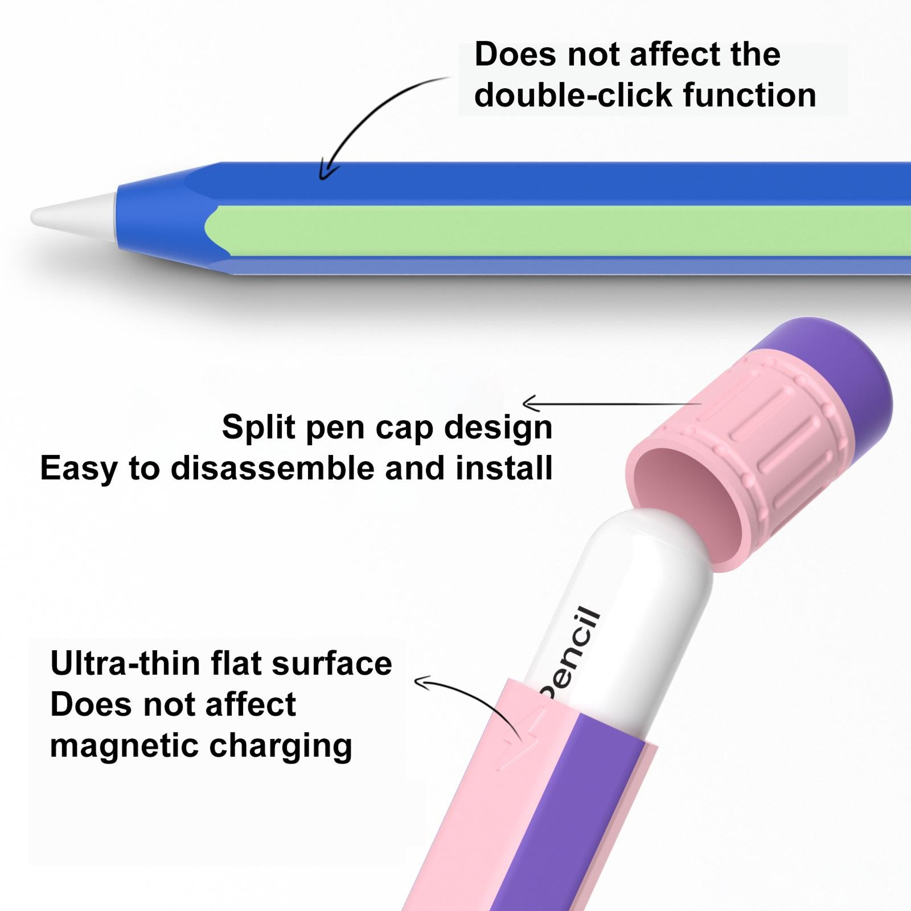 Colorful Silicone Protective Case for Apple Pencil  & Pencil Pro Stylus Cover Shockproof Grip – view 7