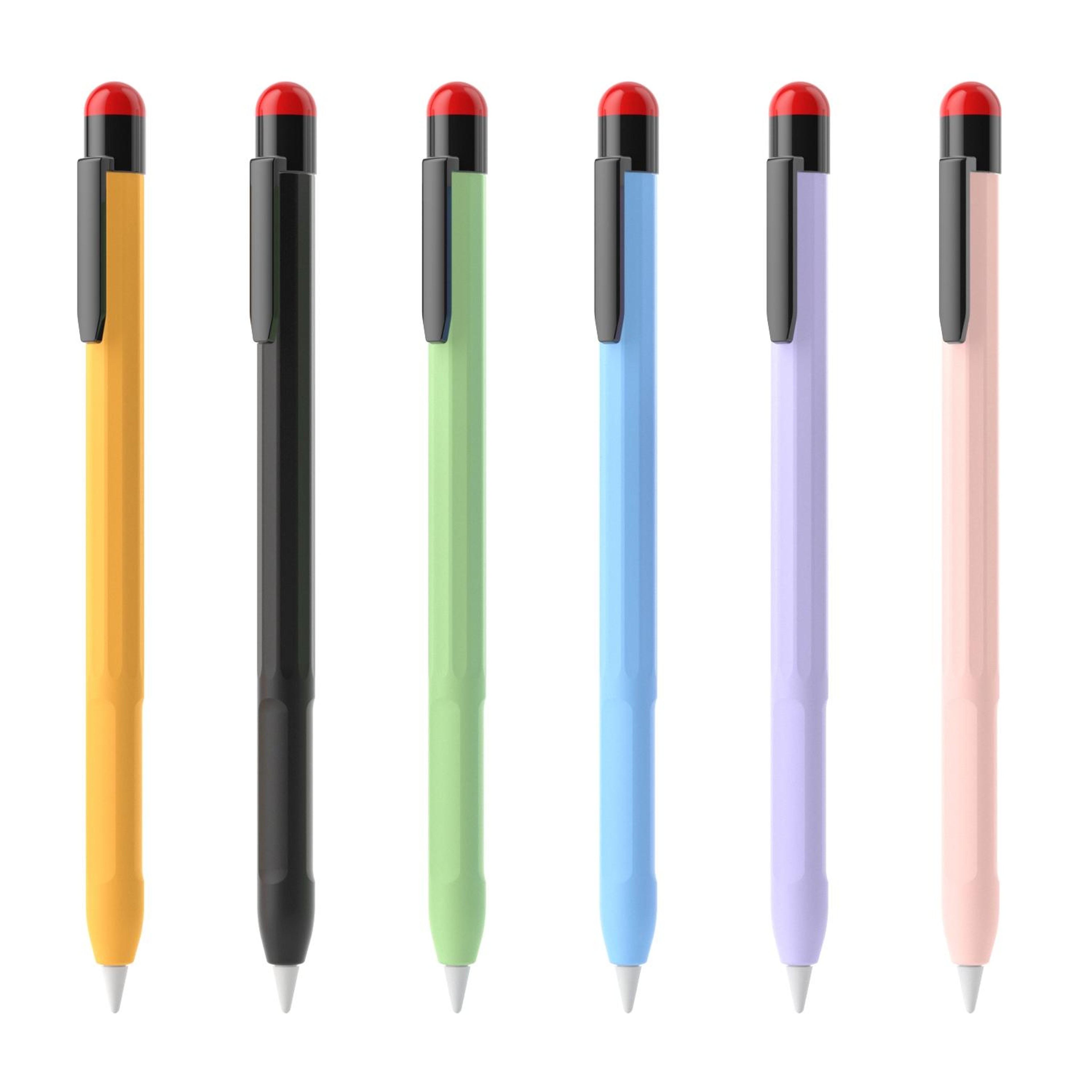 Apple Pencil  Silicone Protective Case with Removable Pen Clip Anti-Slip Slim Stylus Cover Yellow – view 2