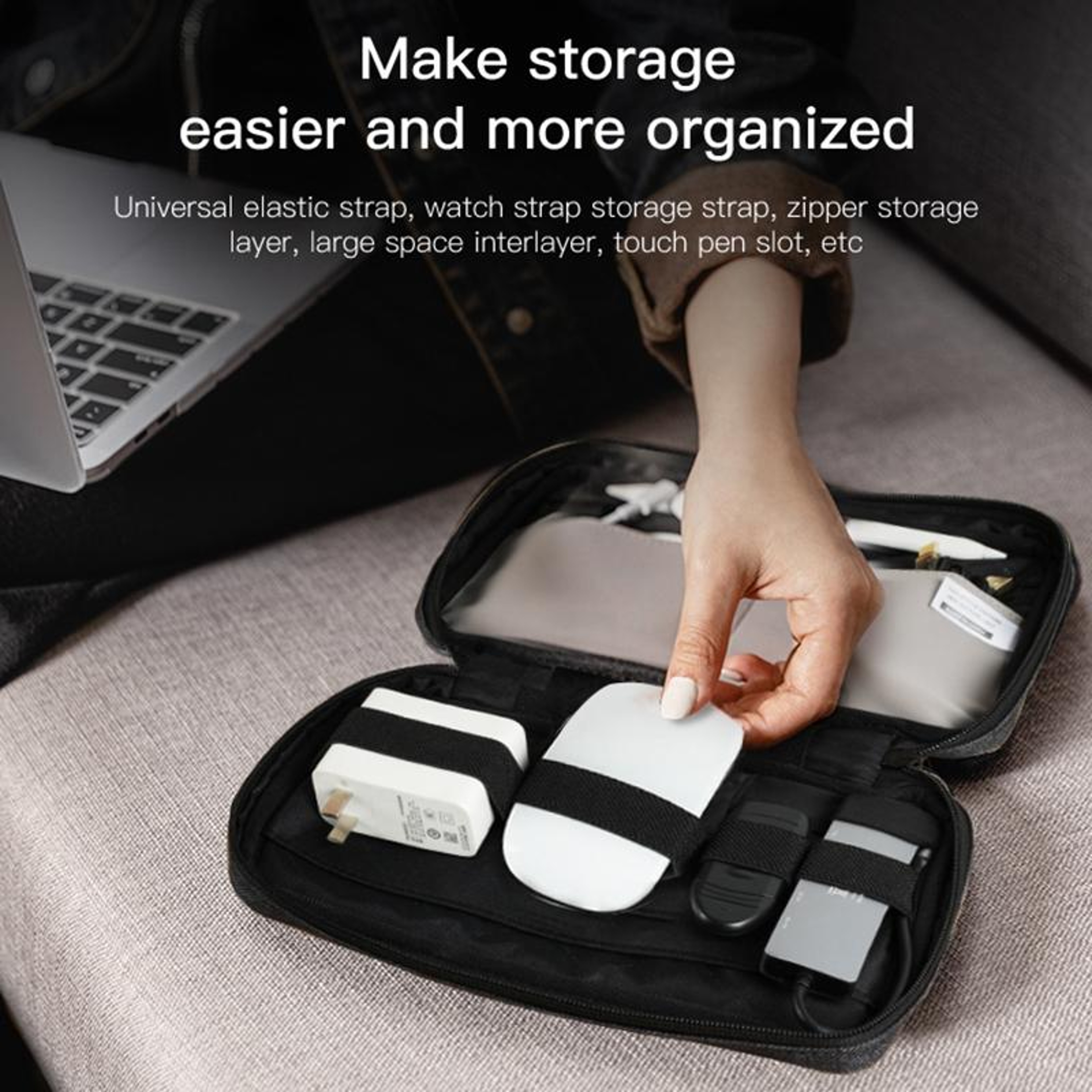 Multifunctional Digital Accessories Organizer Bag Travel Cable & Tech Storage Case – view 3