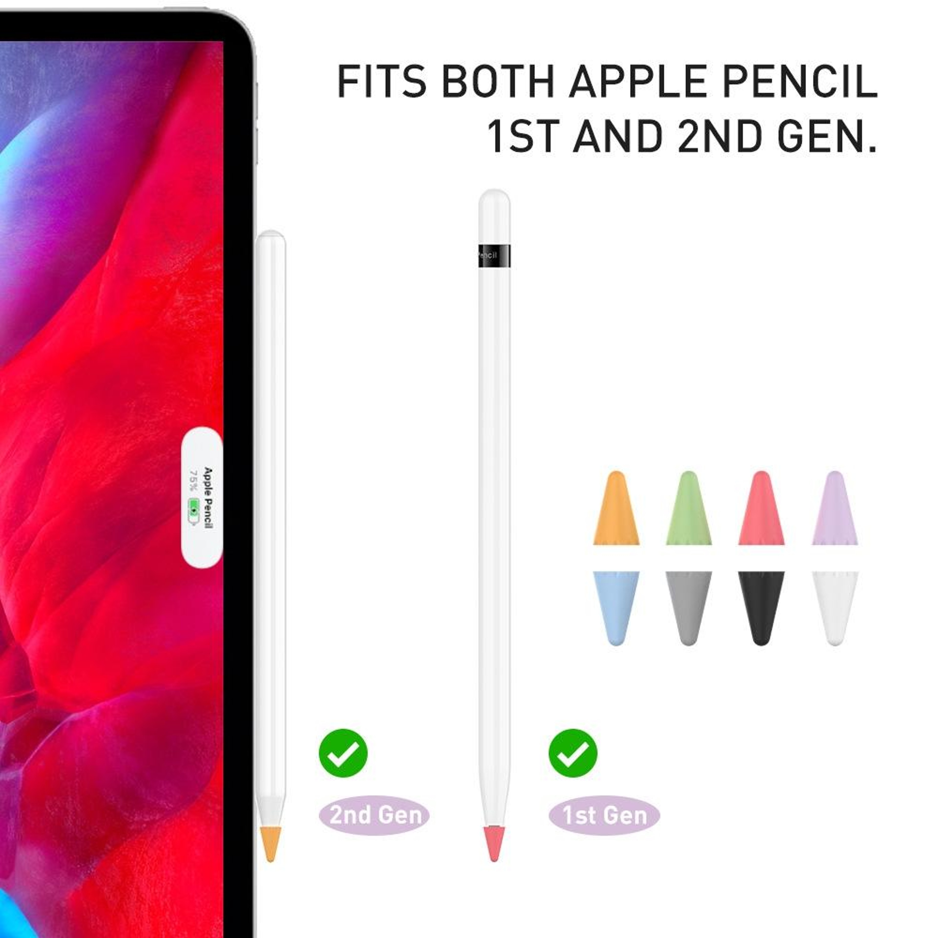 Apple Pencil Tip Protector Silicone Covers 40 Pack for Apple Pencil 1 & 2 – view 2