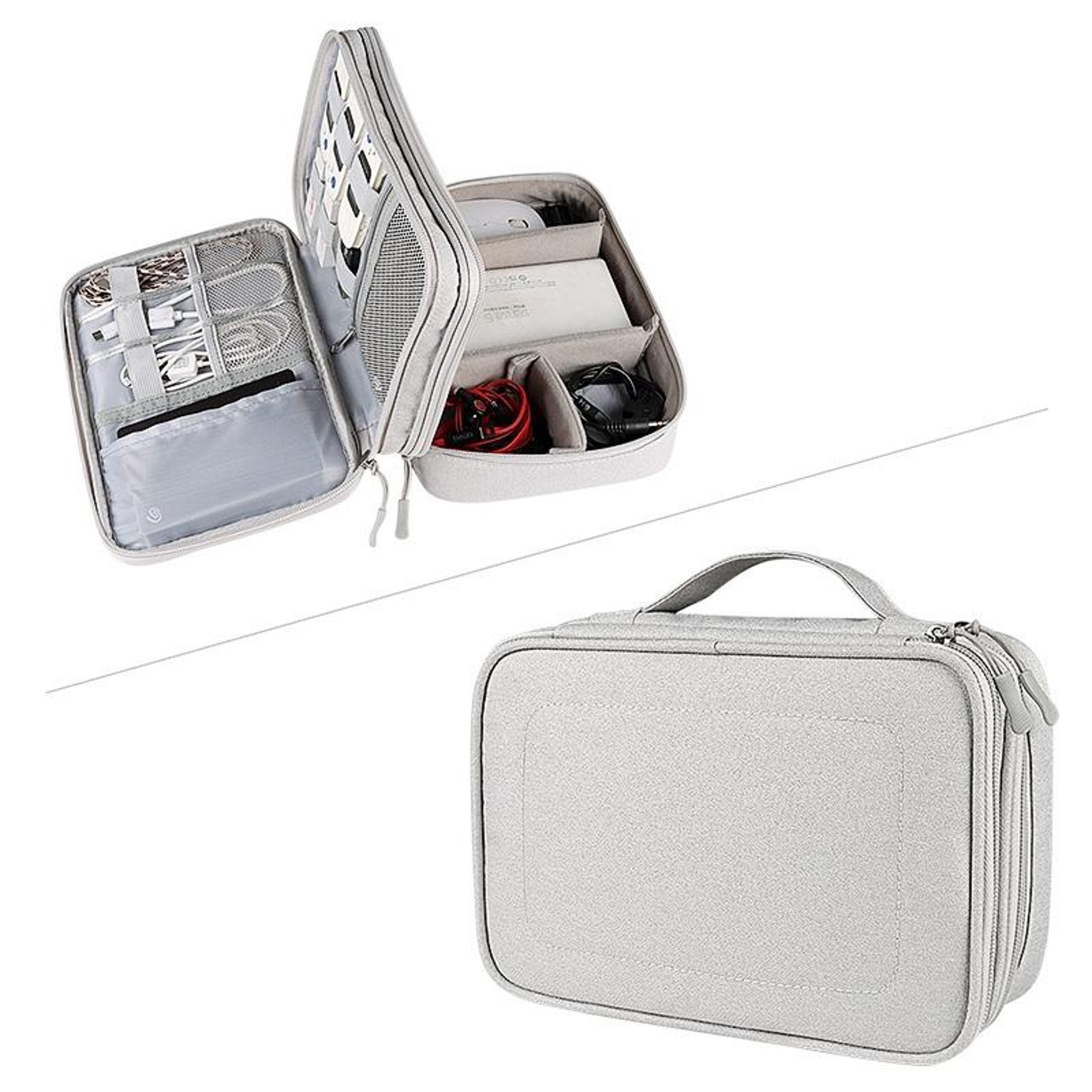 Double Layer Multifunctional Digital Accessory Storage Bag Travel Cable Organizer Pouch – view 9