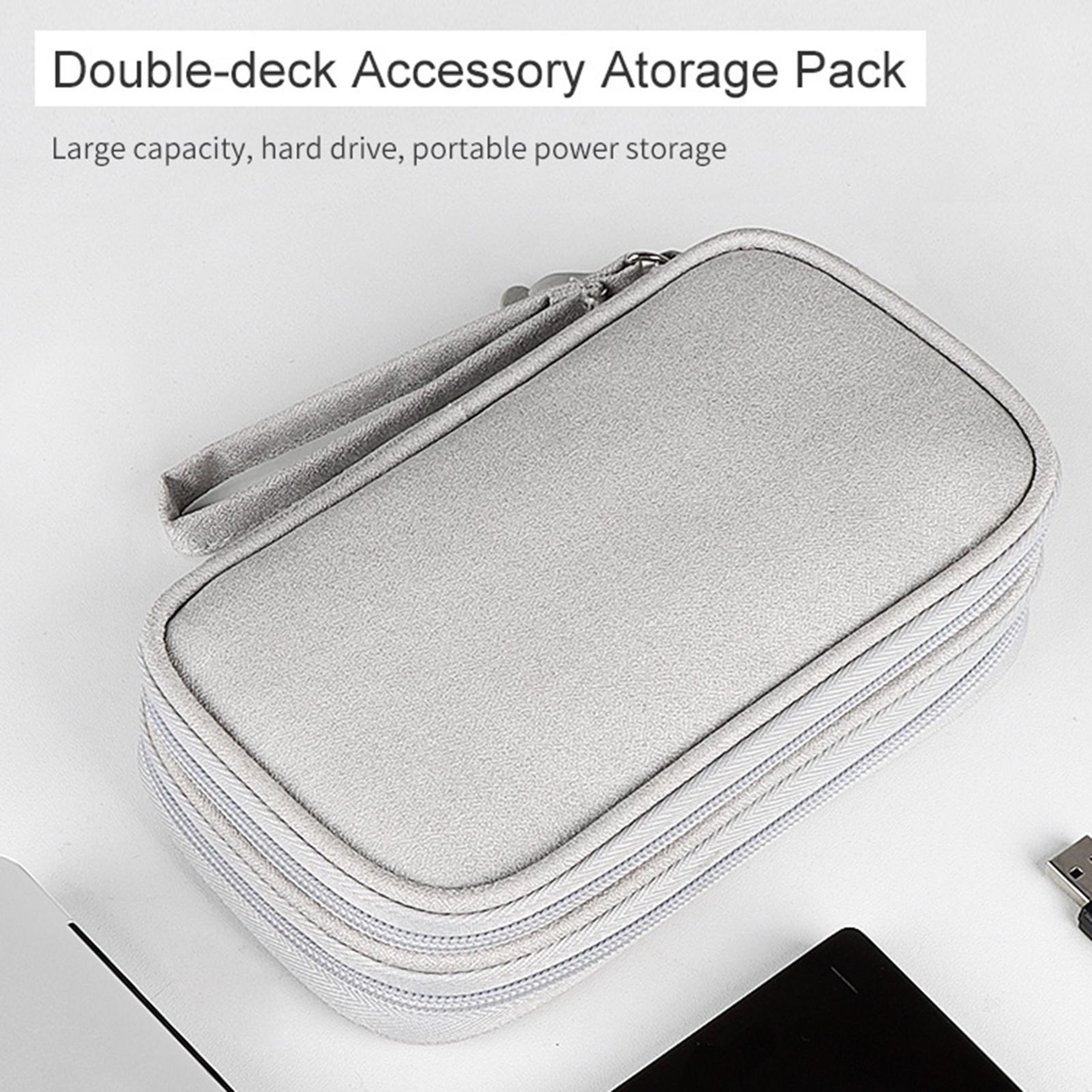 Double Layer Digital Accessory Storage Bag with Lanyard Travel Cable Organizer Pouch – view 5