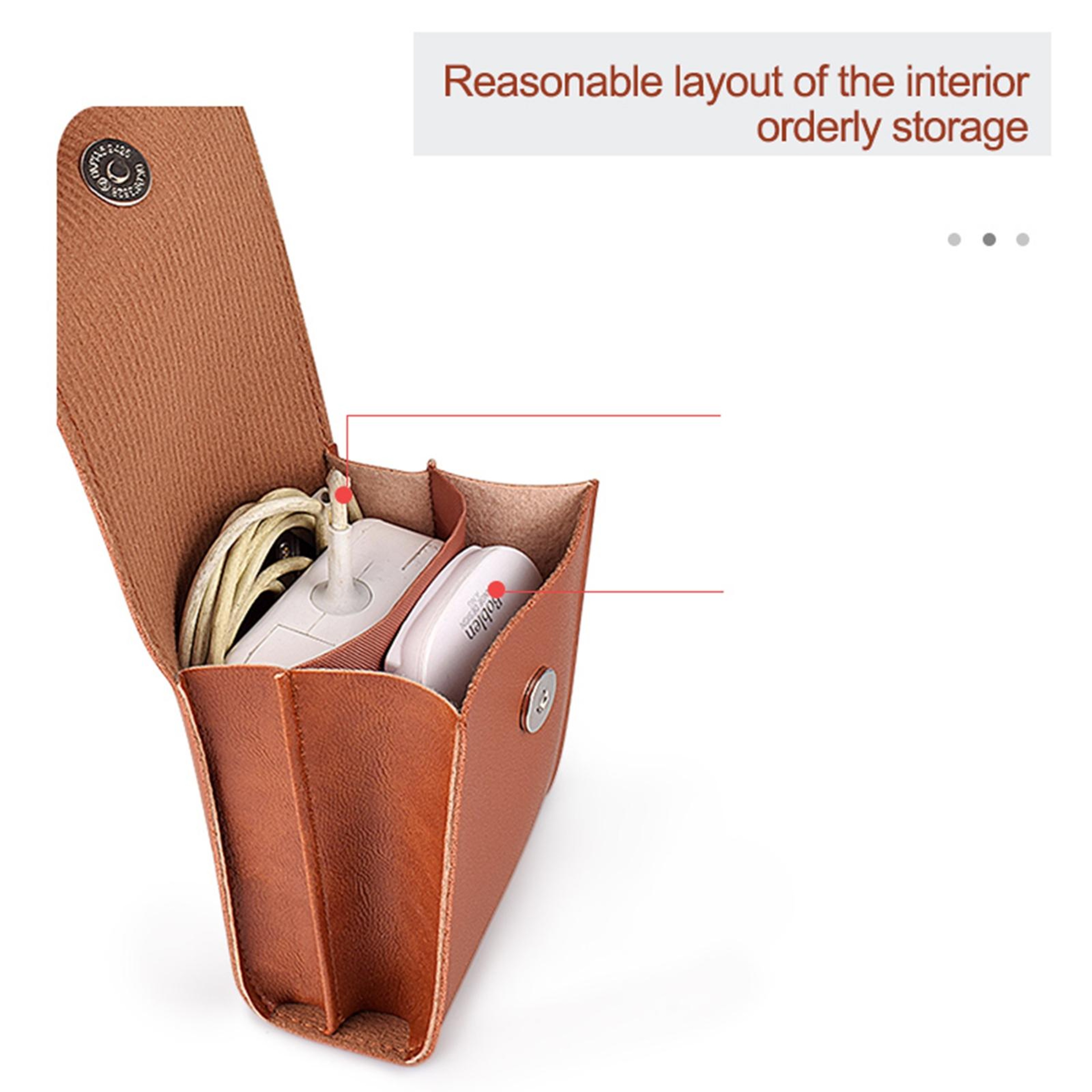 PU Leather Digital Accessory Storage Bag Compact Cable Organizer Pouch for Travel – view 7