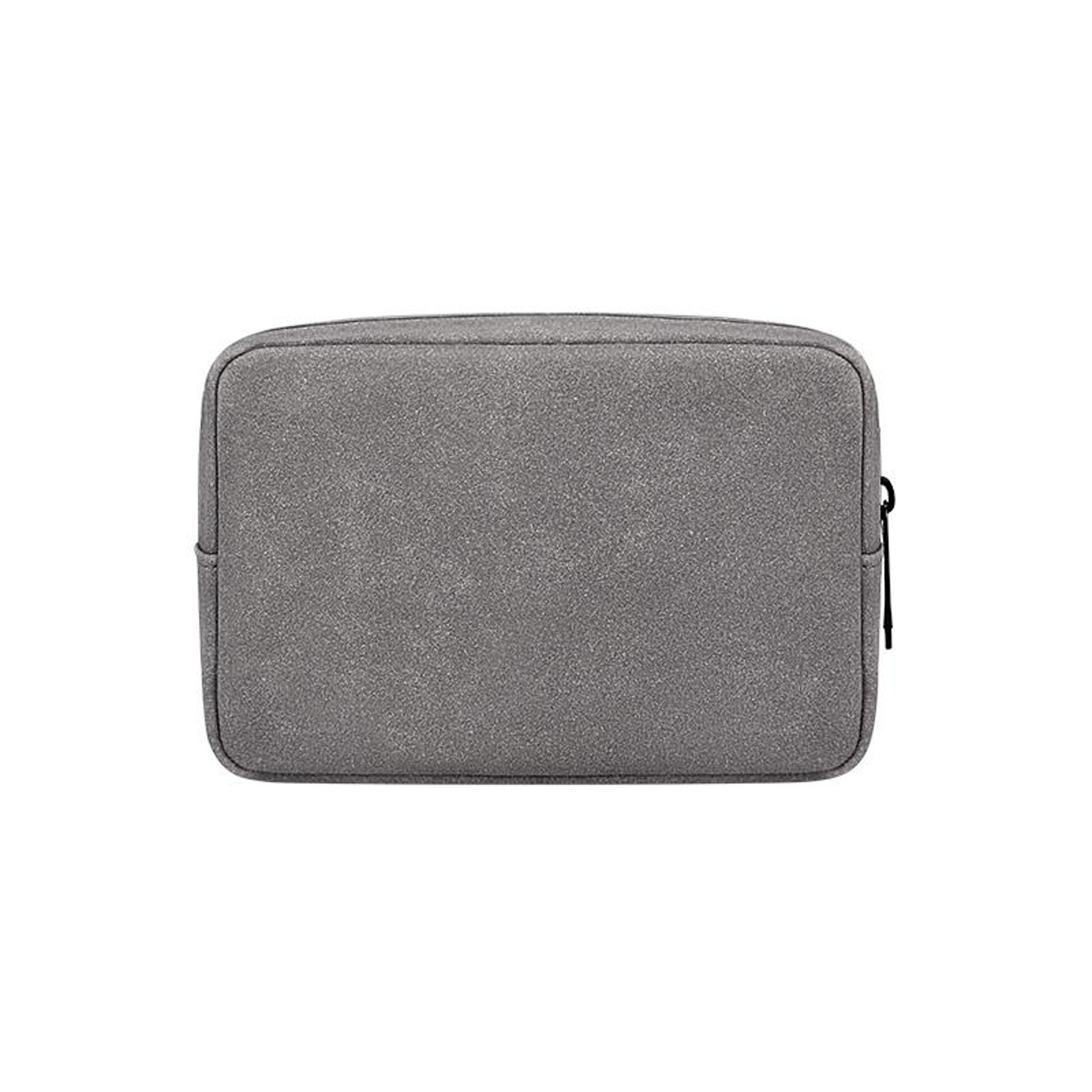 Portable Frosted PU Leather Cable Organizer Bag Dark Grey Travel Tech Storage Pouch – view 9