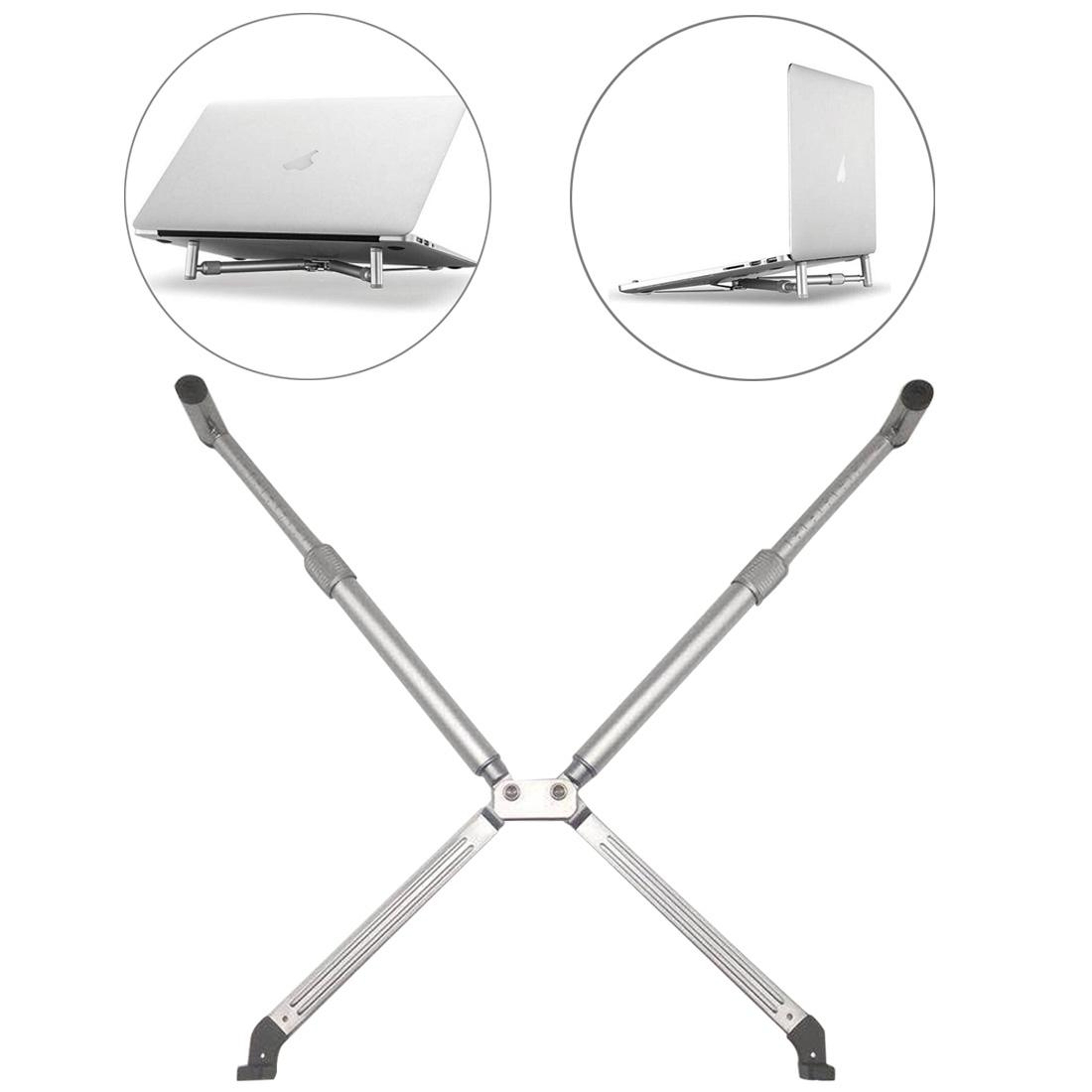 Foldable Aluminum Alloy Adjustable Laptop Stand for Devices Ergonomic Height Extender Holder – view 1