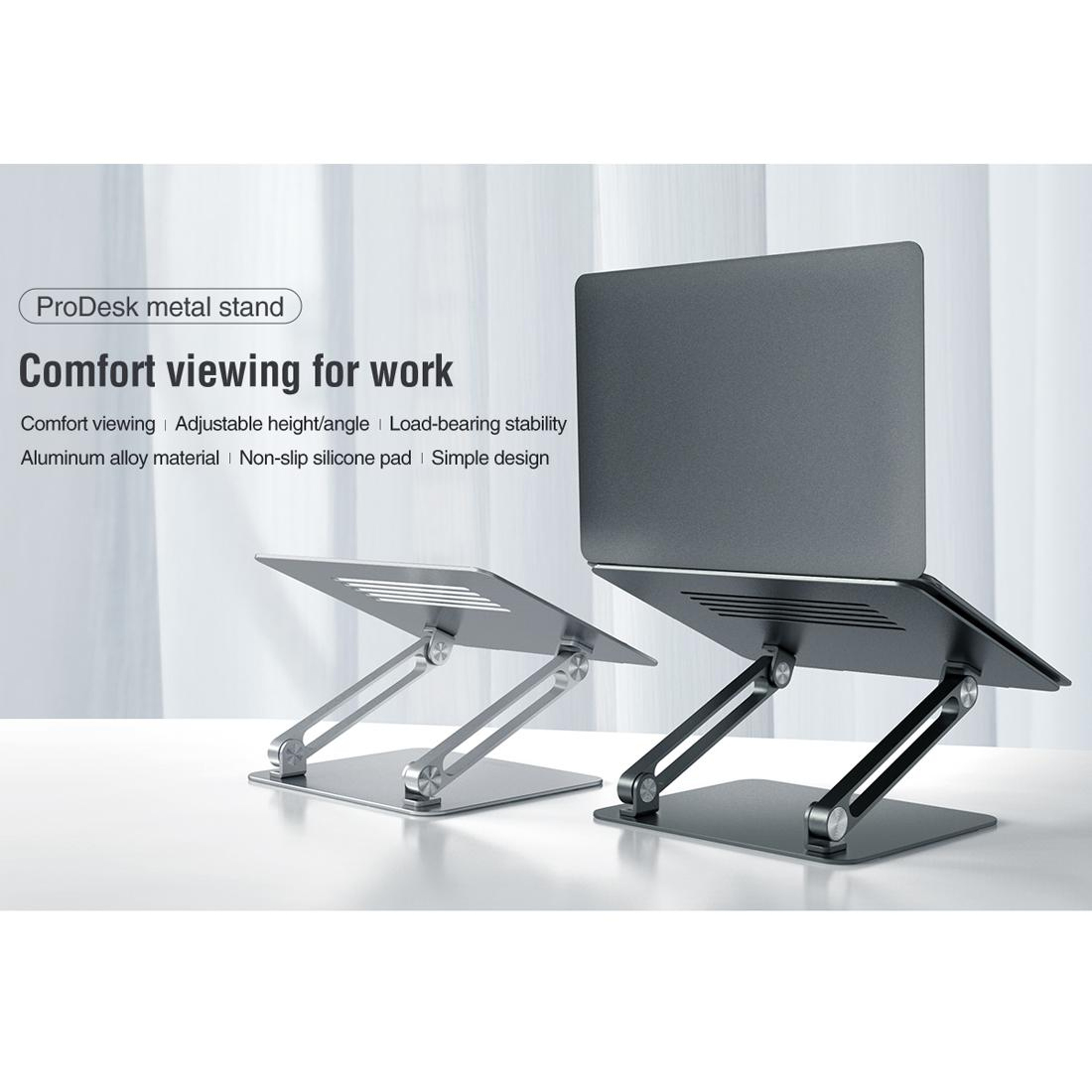 ProDesk Adjustable Laptop Stand Aluminum Ergonomic Foldable Notebook Holder – view 5
