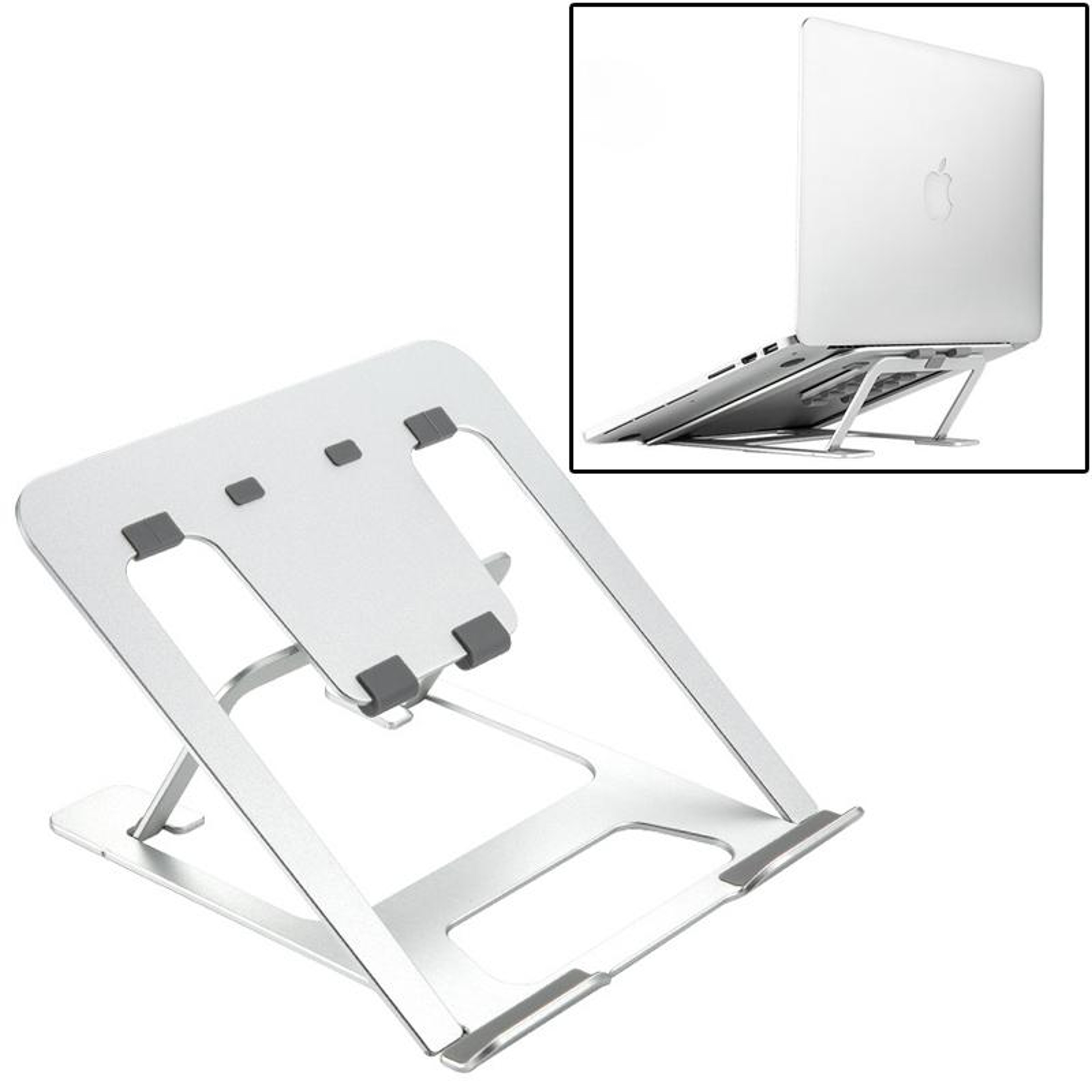 Adjustable Aluminum Laptop Stand Riser Foldable Ergonomic 6-Level Height Extender Heat Dissipation Holder – view 1