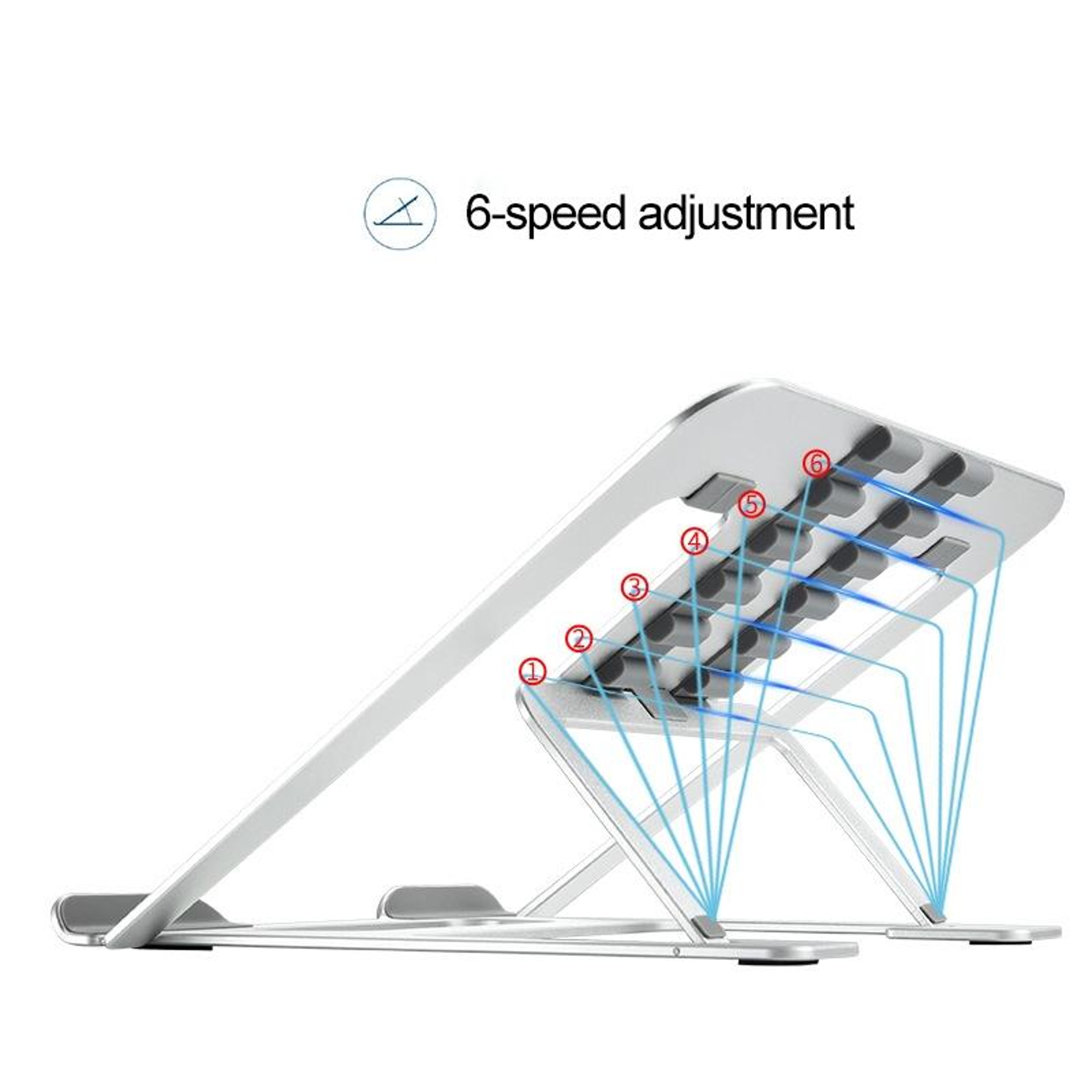 Adjustable Aluminum Laptop Stand Riser Foldable Ergonomic 6-Level Height Extender Heat Dissipation Holder – view 11