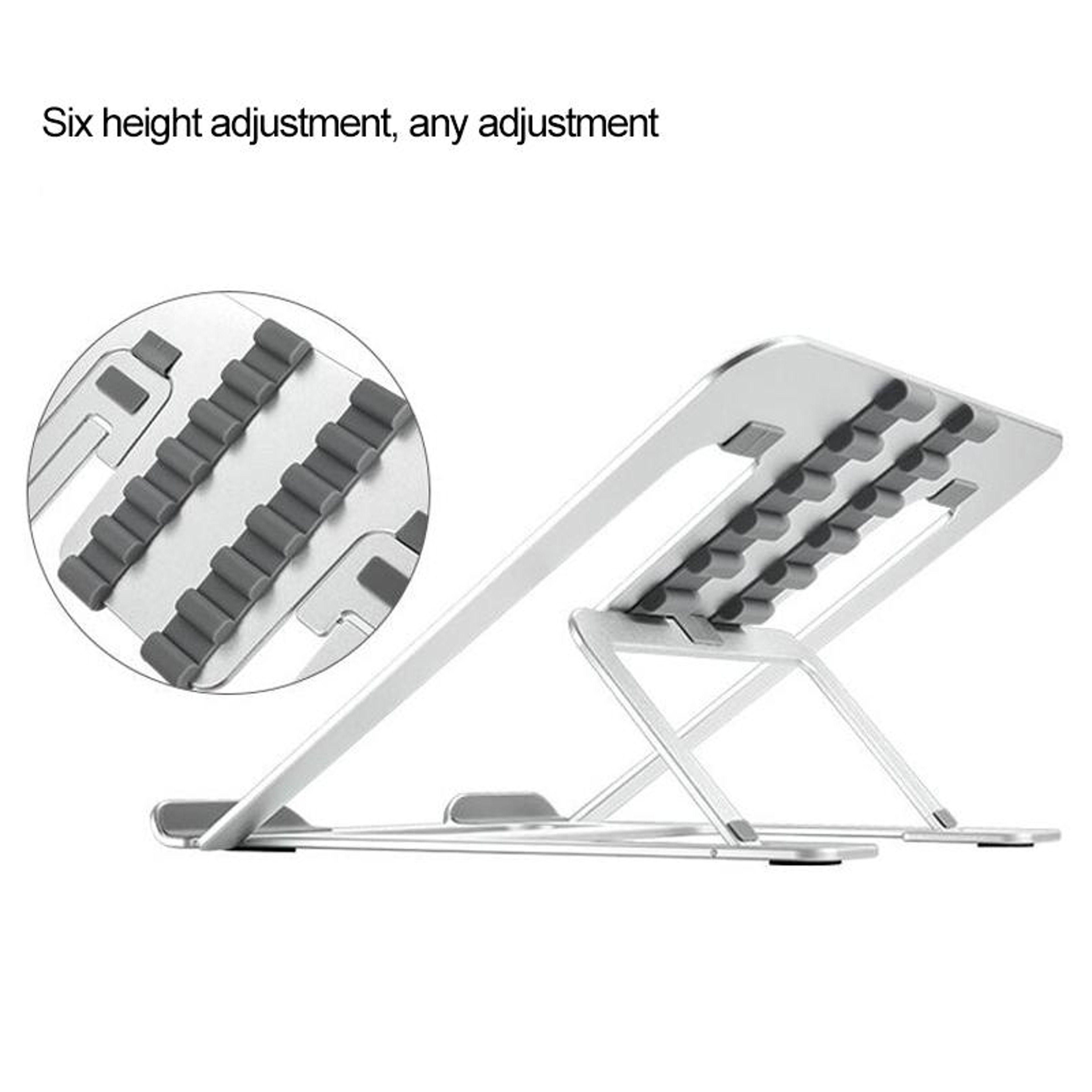 Adjustable Aluminum Laptop Stand Riser Foldable Ergonomic 6-Level Height Extender Heat Dissipation Holder – view 14
