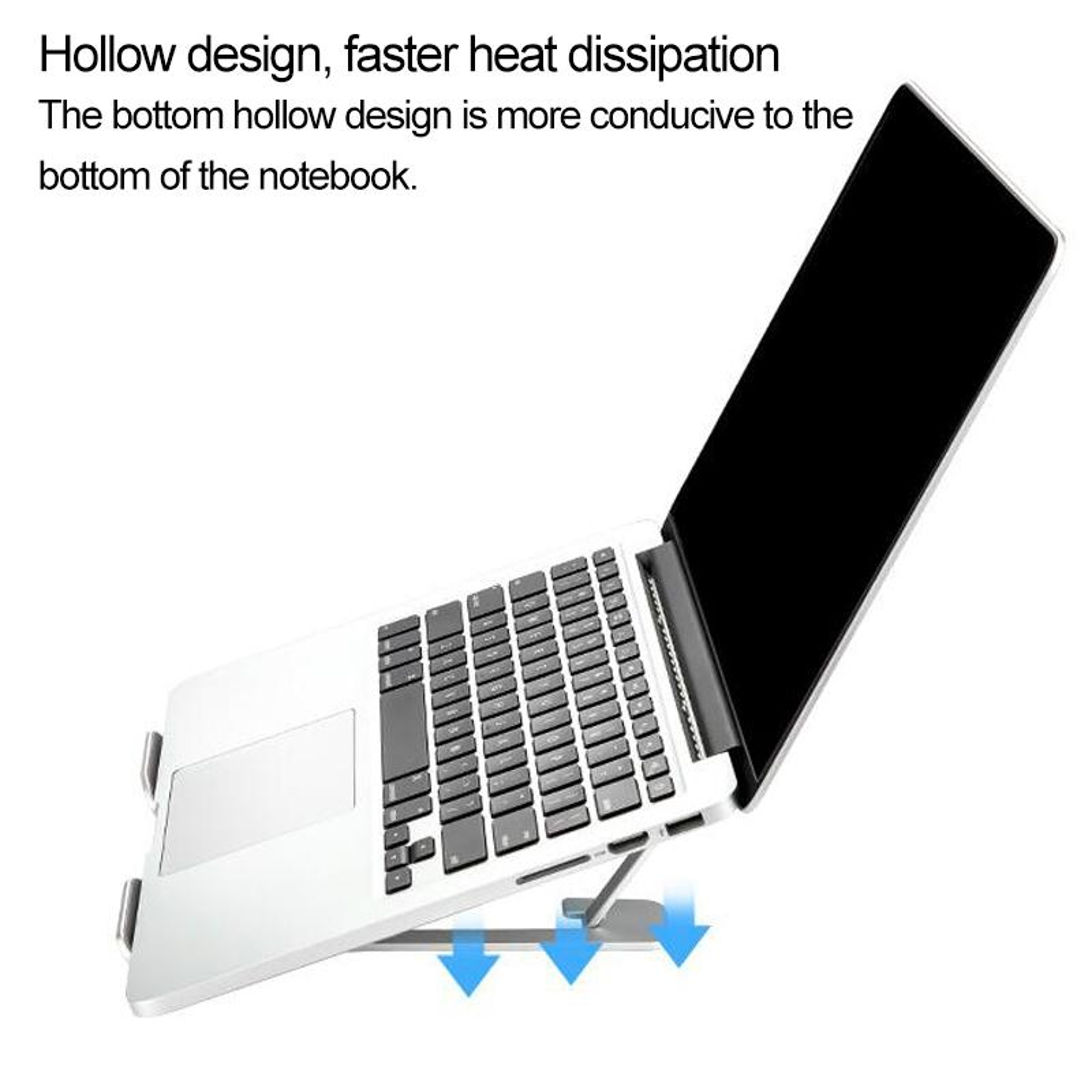 Adjustable Aluminum Laptop Stand Riser Foldable Ergonomic 6-Level Height Extender Heat Dissipation Holder – view 6