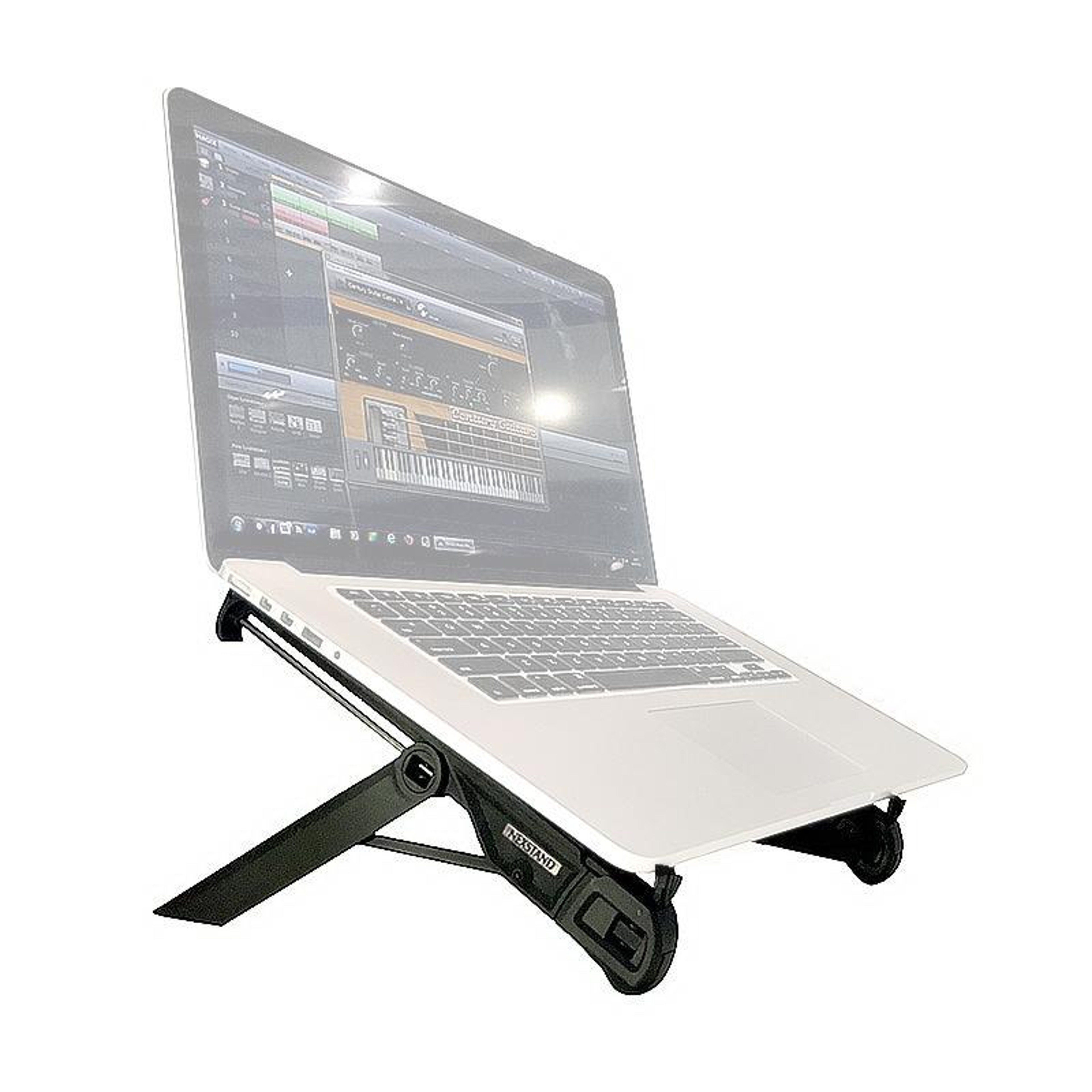 Folding Laptop Stand Riser Portable Heat Dissipation Holder – Black – view 1