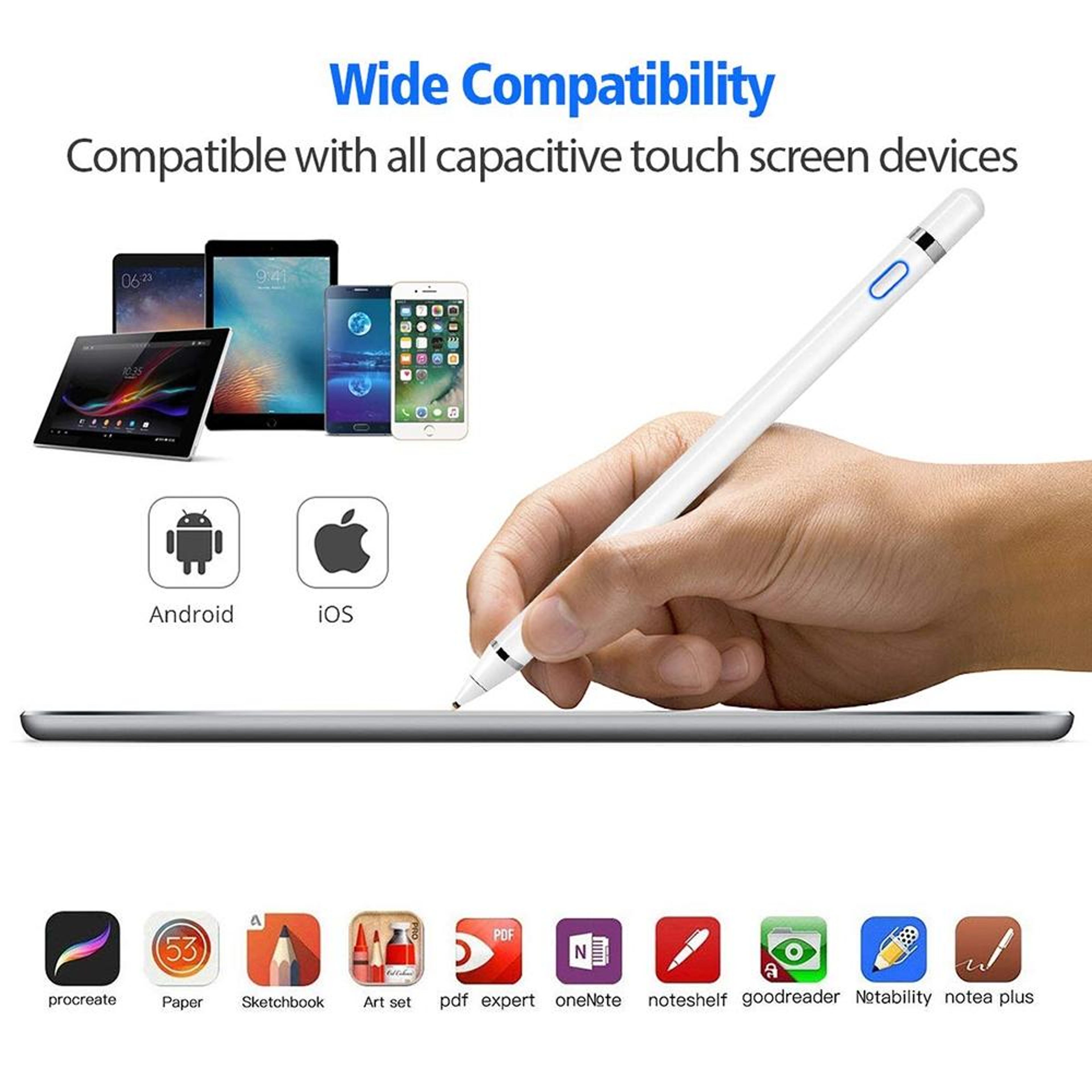 HX DZ870 1.4mm Active Stylus Pen for iPad iPhone Galaxy Rechargeable Precision Touchscreen Stylus – view 6