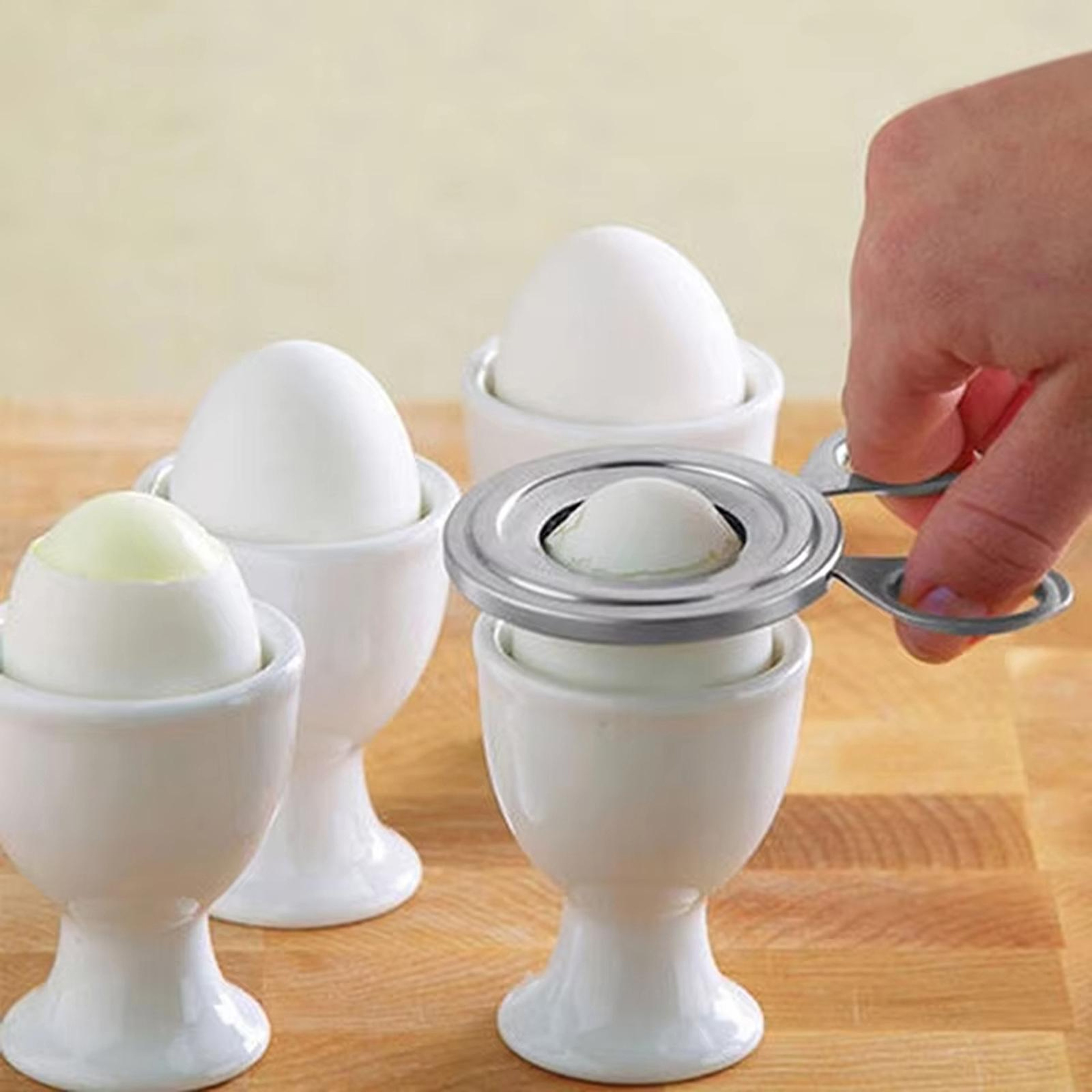 Stainless Steel Egg Cracker Tool Handheld Egg Shell Opener Soft Boiled Egg Kitchen Gadget – view 7