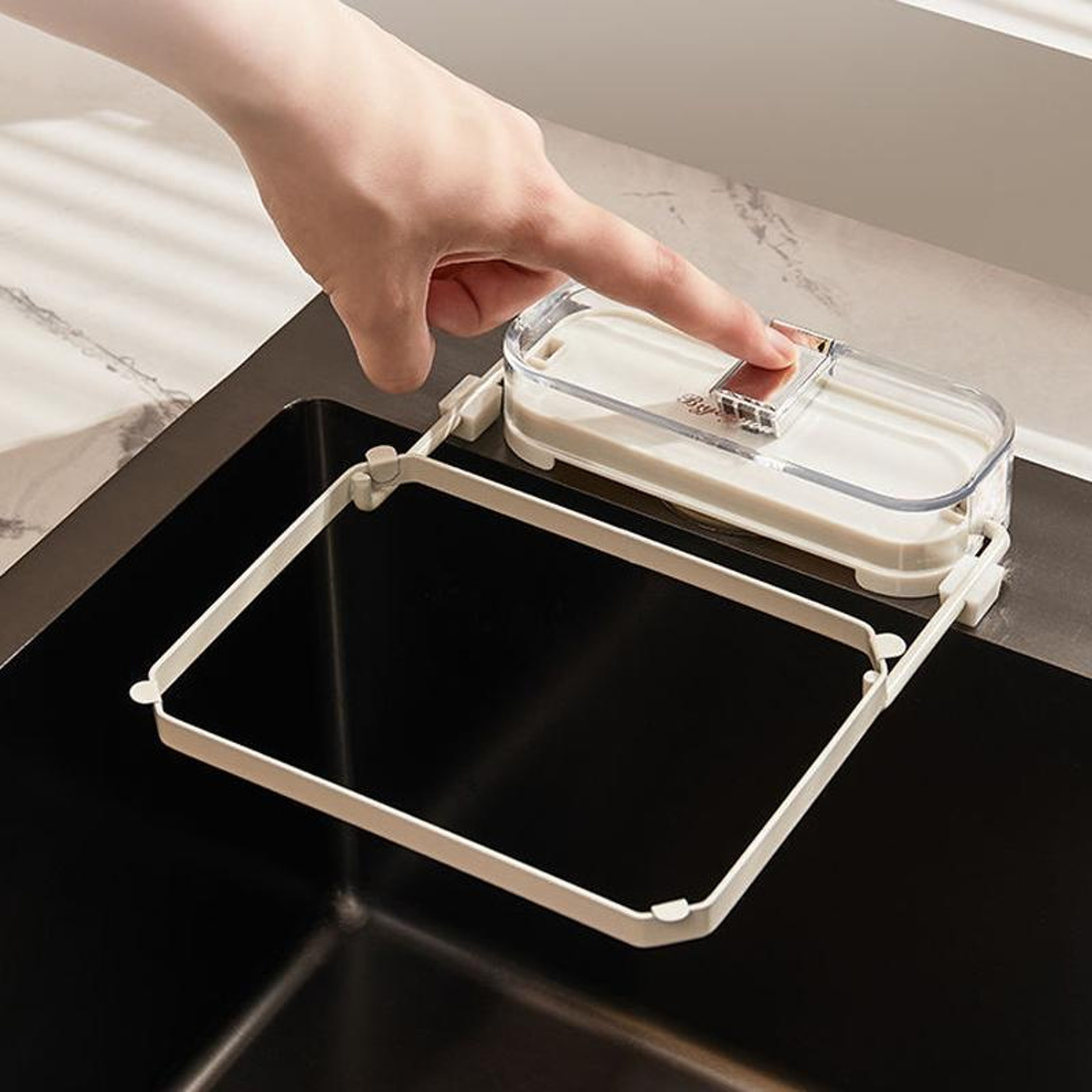 Suction Cup Kitchen Sink Filter Rack Drain Strainer Holder with Mesh Waste Strainer and Removable Suction Base – view 2