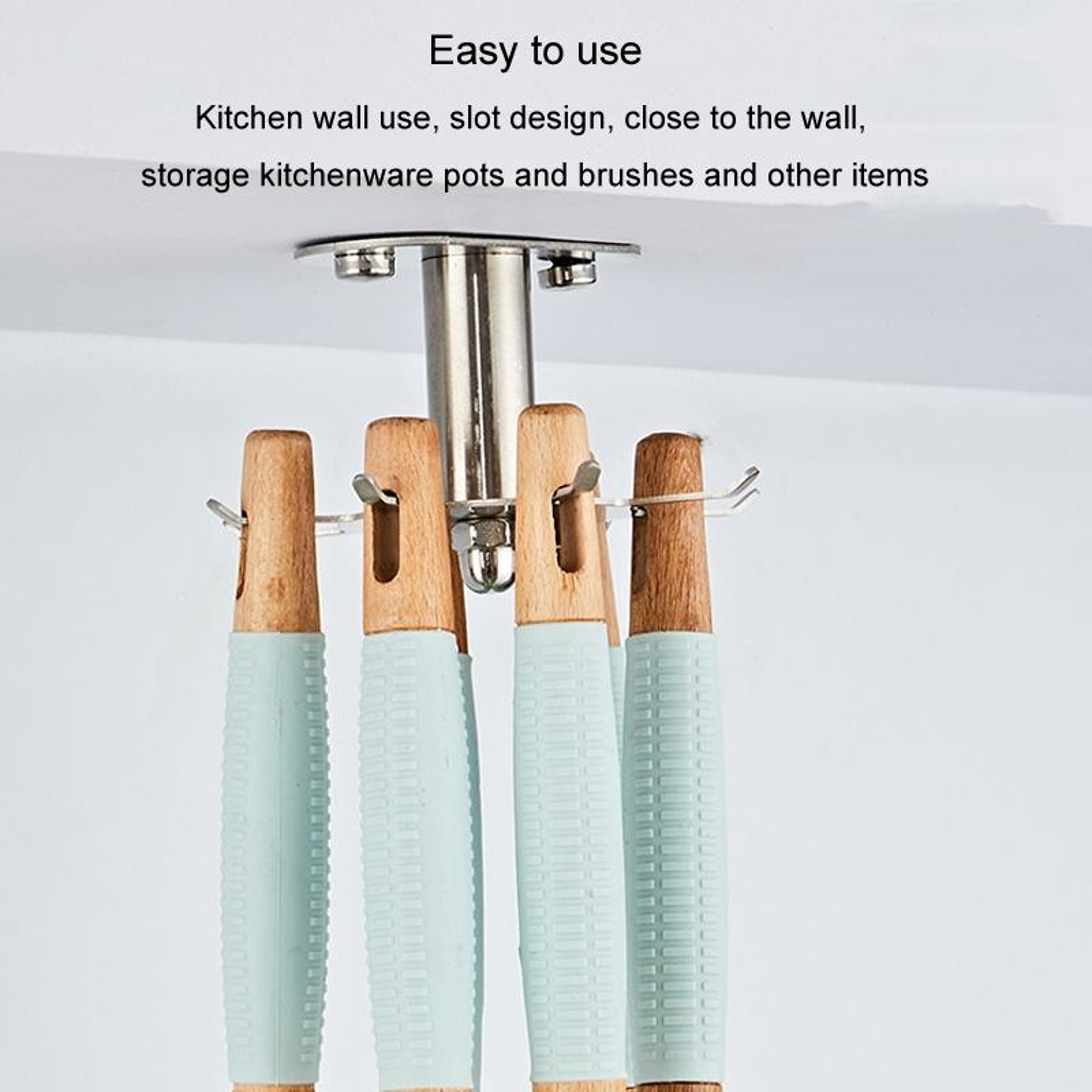 Hook Kitchen Shelf No Punch Stainless Steel Wall Organizer – view 5