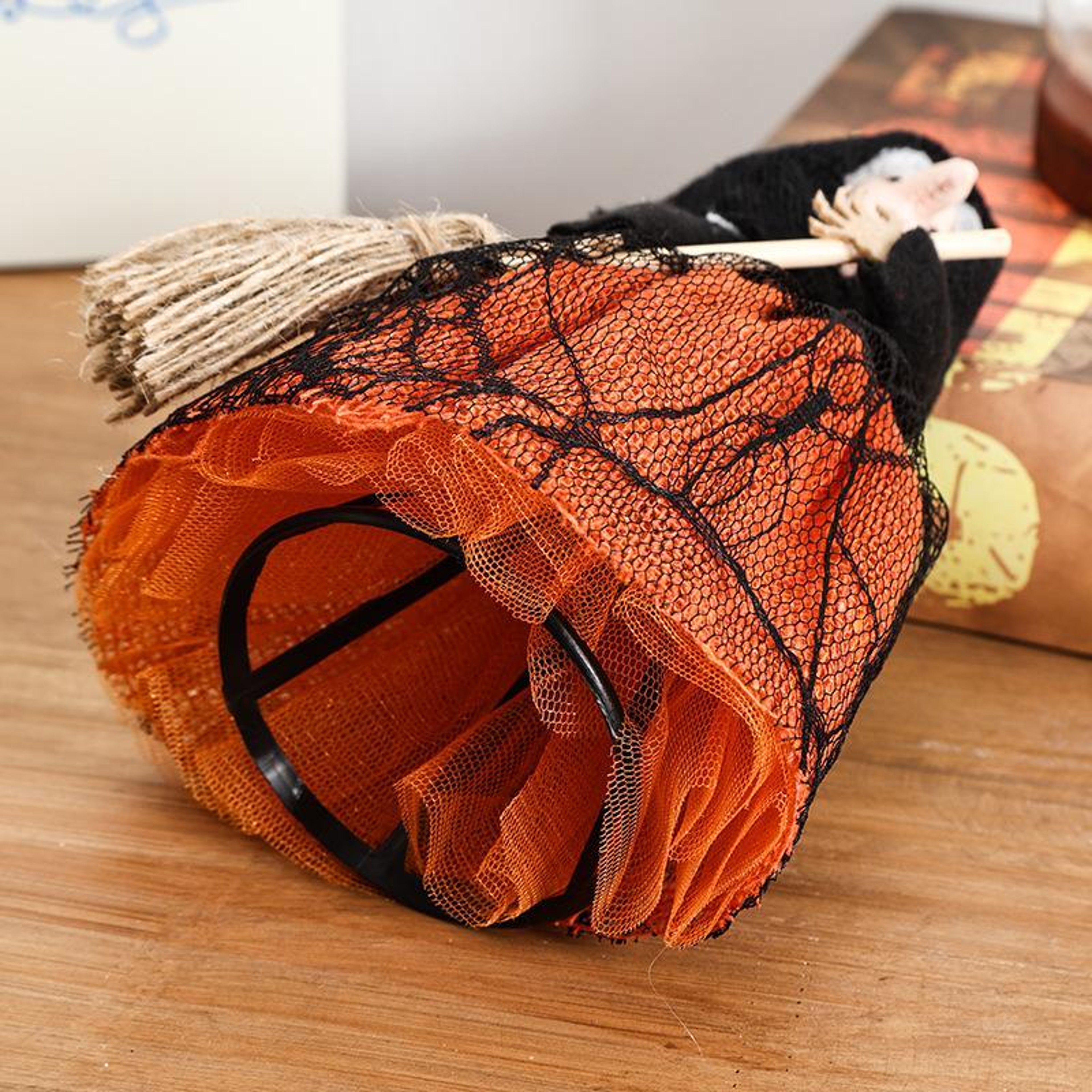 Halloween Witch Broom Decoration – Hanging Spooky Home Decor for Party & Gift Display – view 6