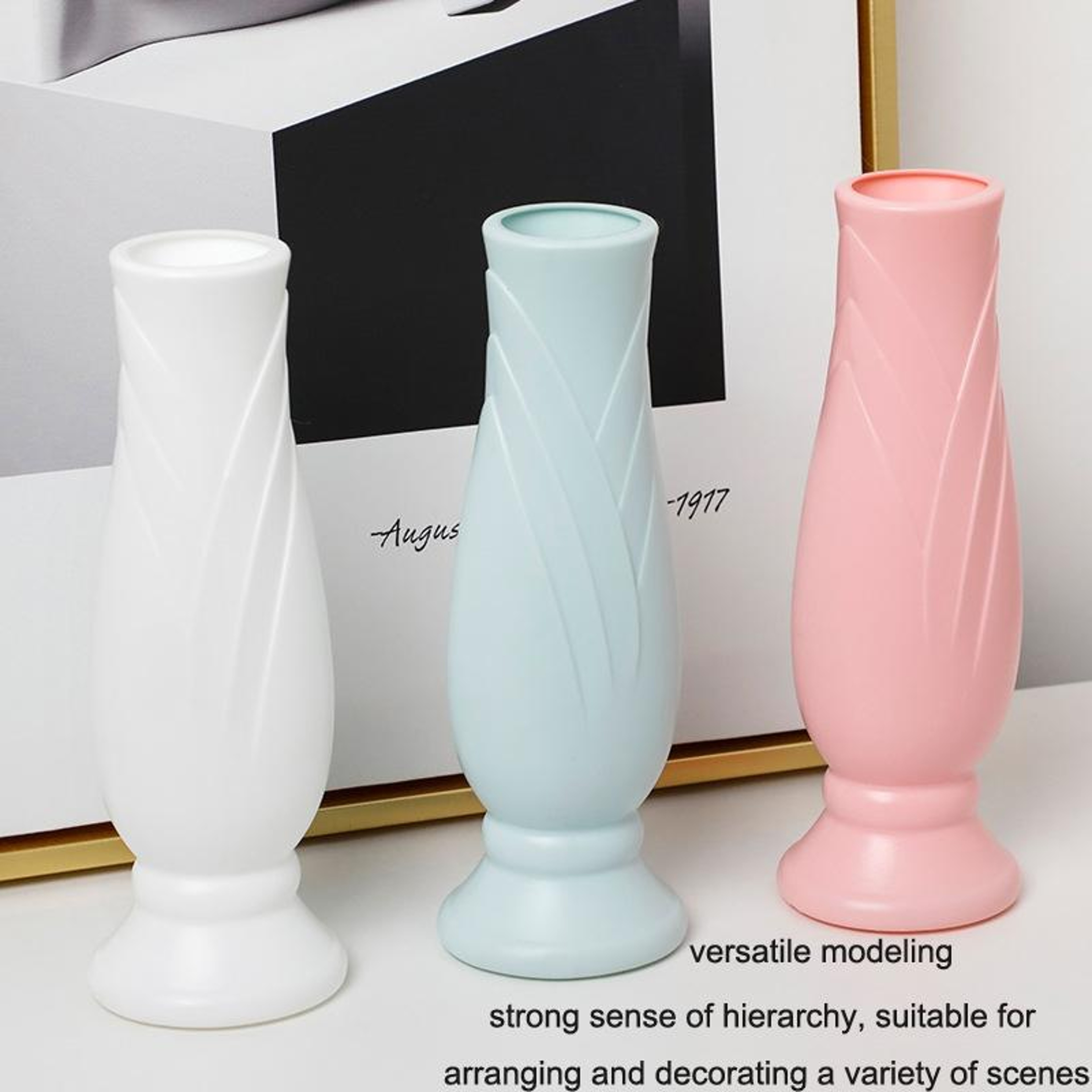 Petal Shaped PE Decorative Vase Unbreakable Decor – view 5