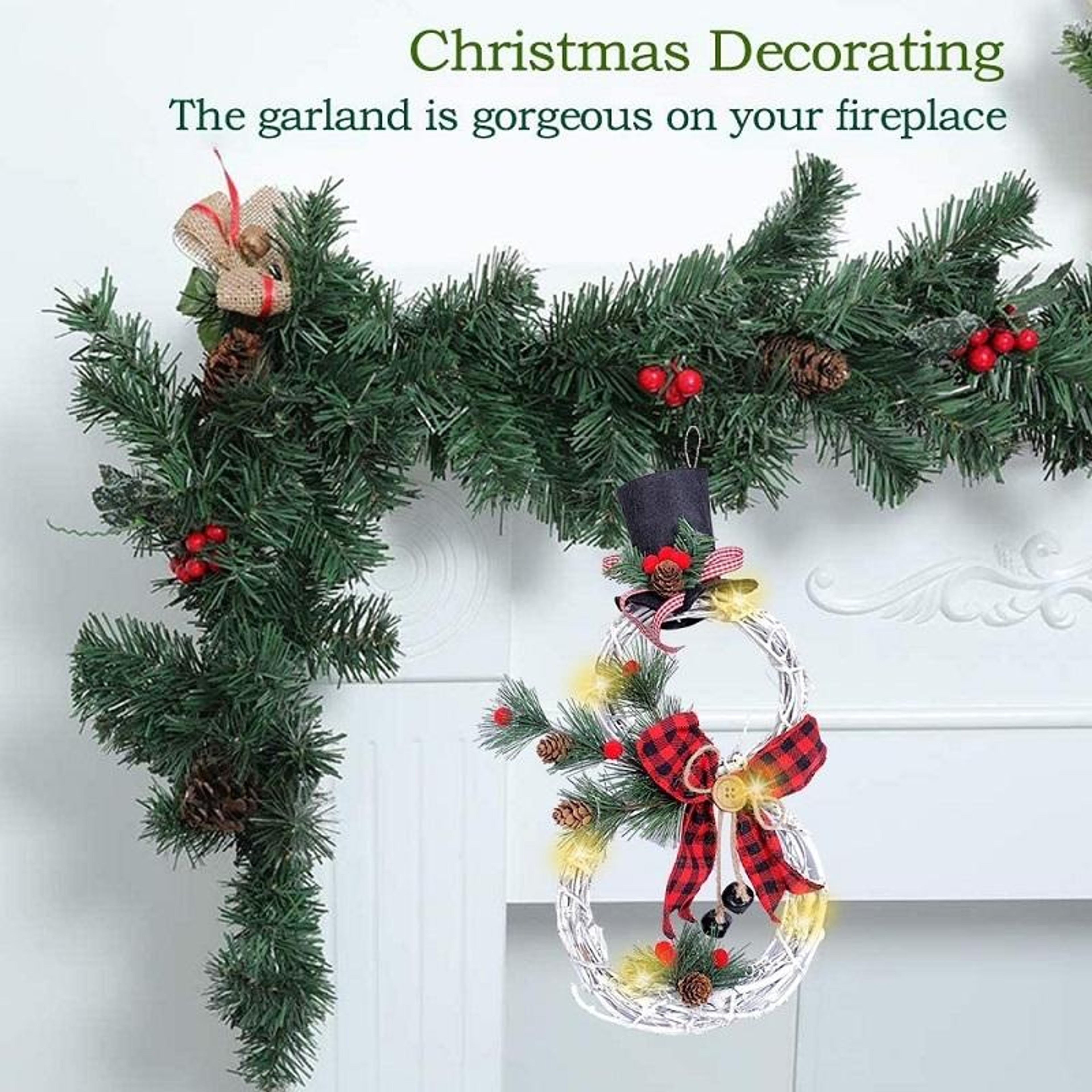 LED Christmas Vine Ring with Lights Festive Garland Decoration for Home, Hotel & Event Displays – view 5