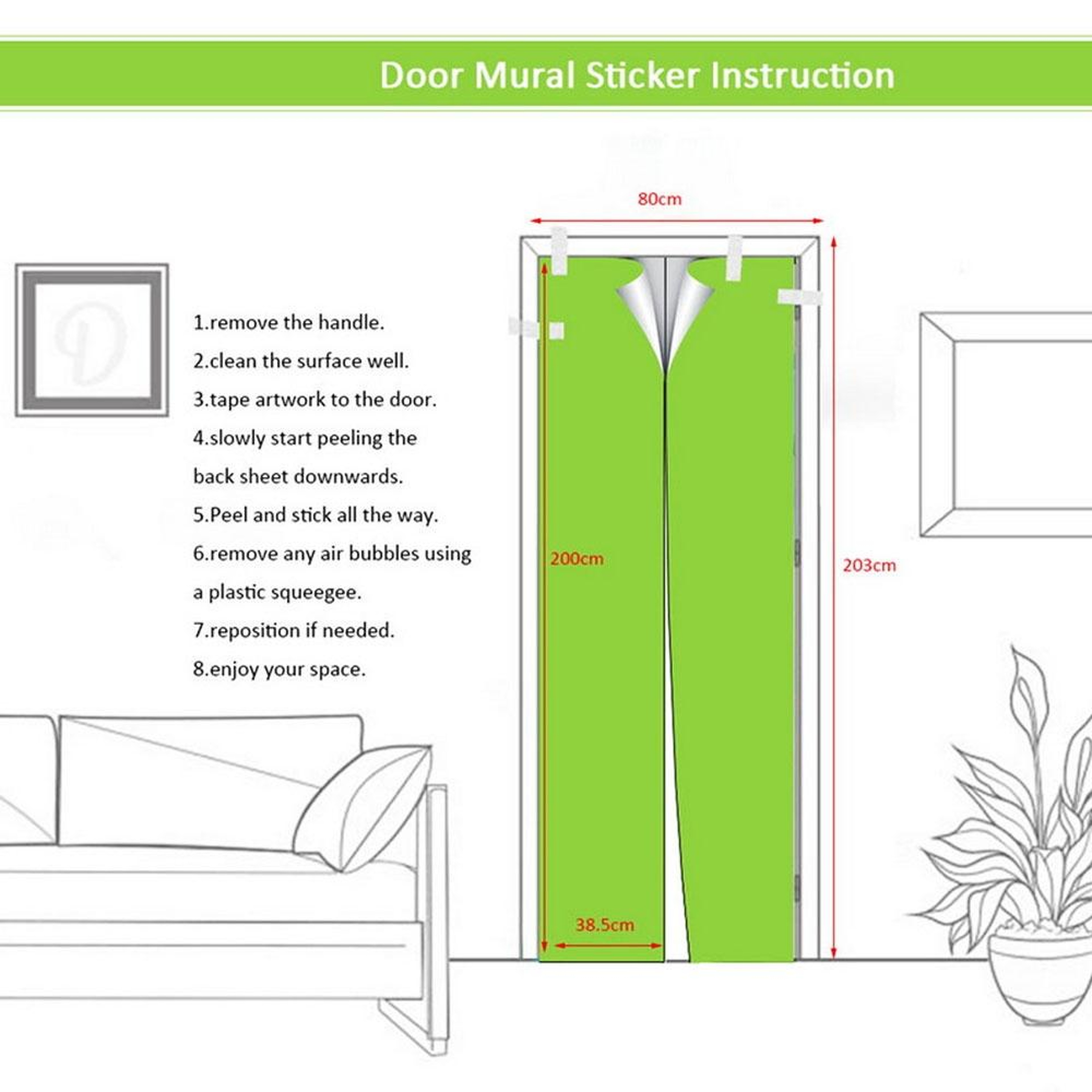 3D Silhouette Door Stickers Set Self Adhesive Door Decal Wall Art PVC Door Mural Decor – view 8