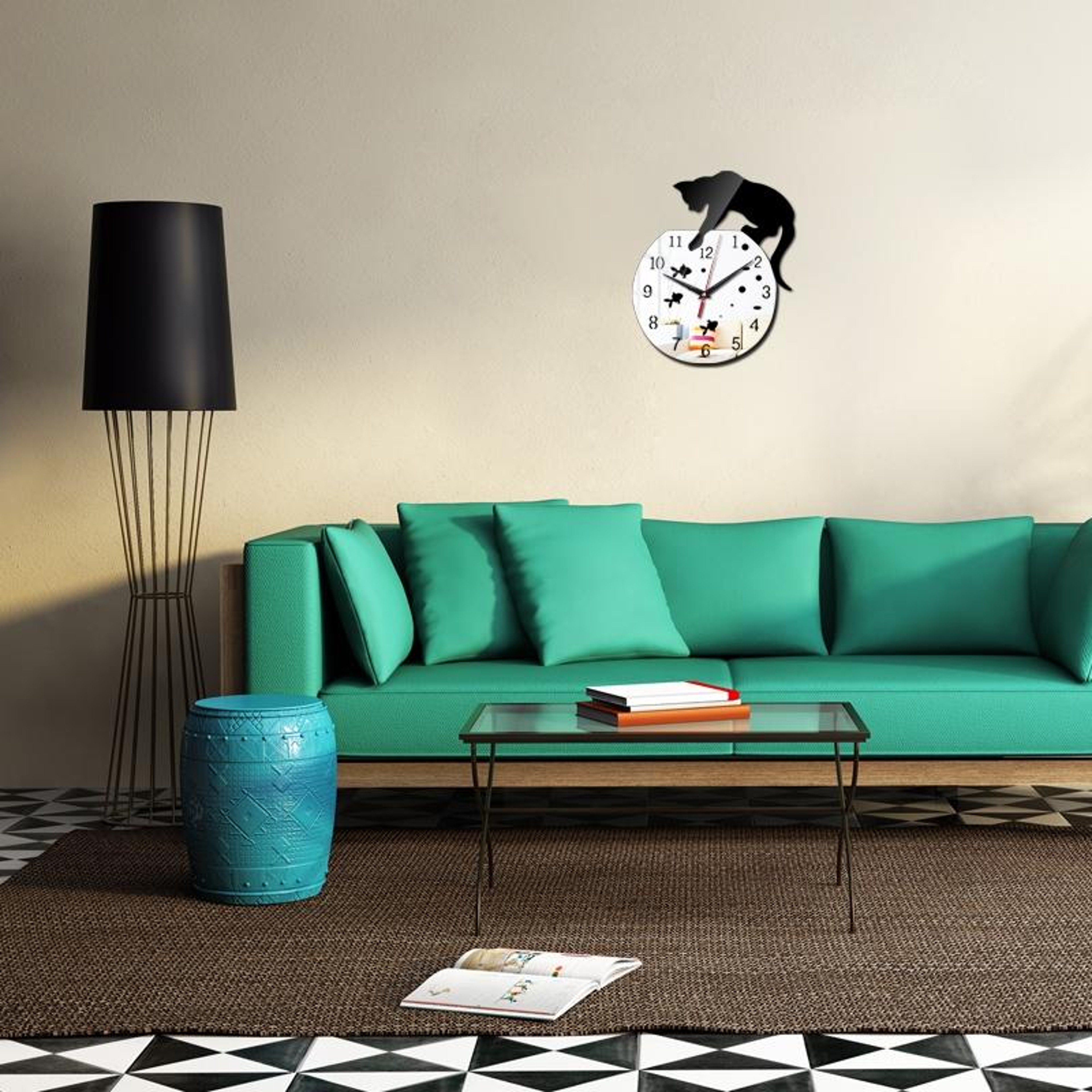 3D Acrylic Cat Mirror Wall Clock DIY Decorative Wall Clock for Modern Home Decor – view 4