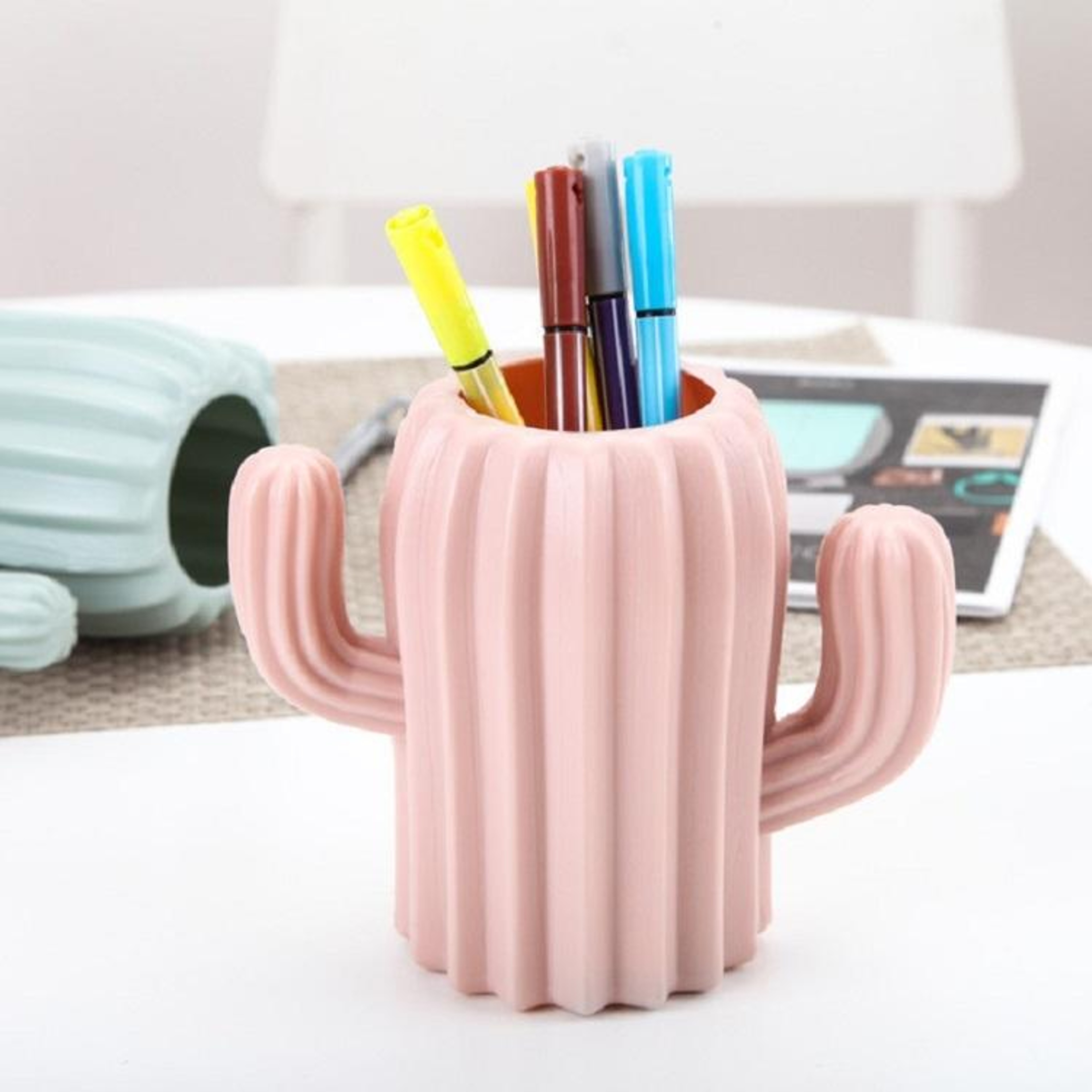 Modern Cactus Pen Holder Vase Decorative Desk Organizer for Home Office – view 6