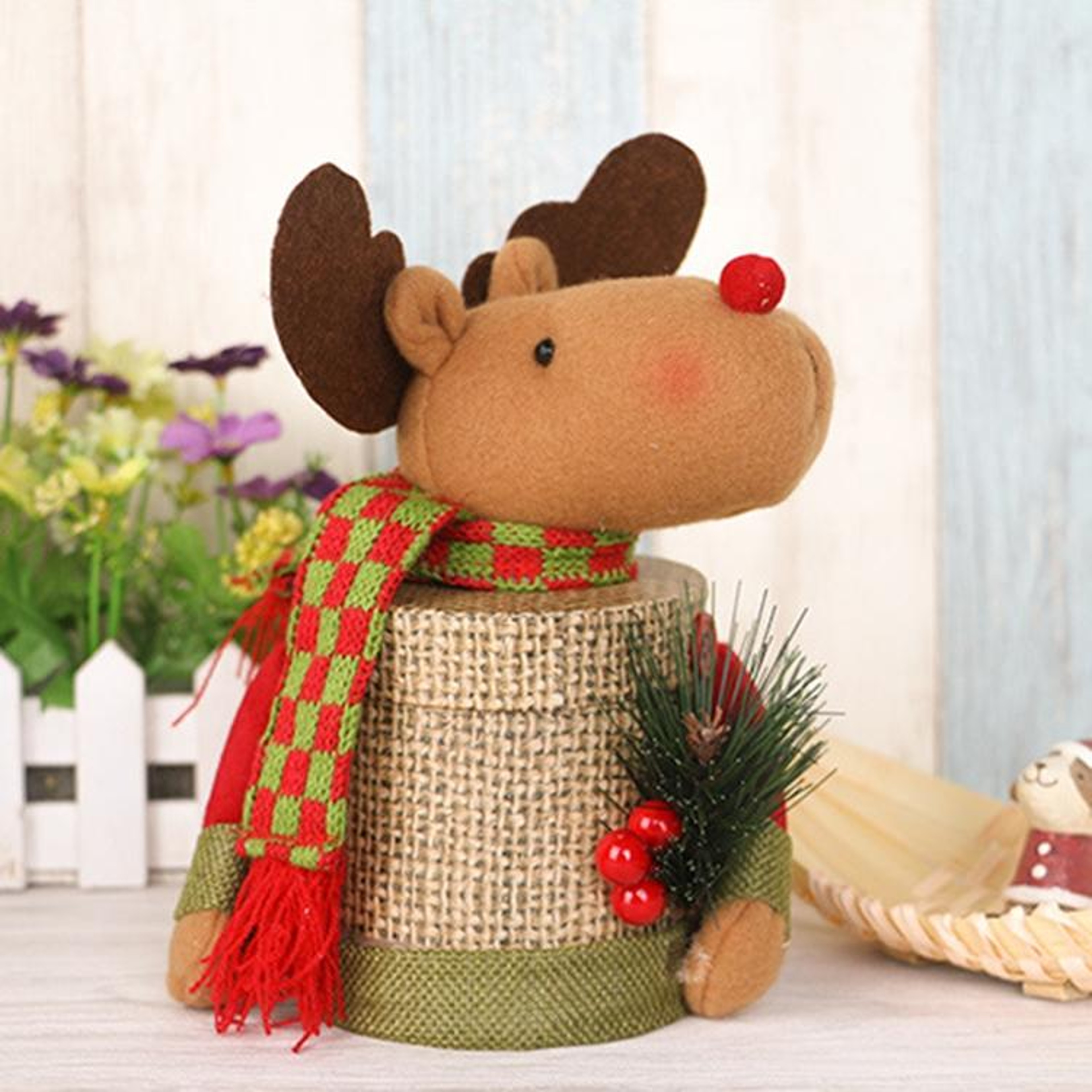 Snowman Christmas Candy Box Linen Gift Box Festive Candy – view 5