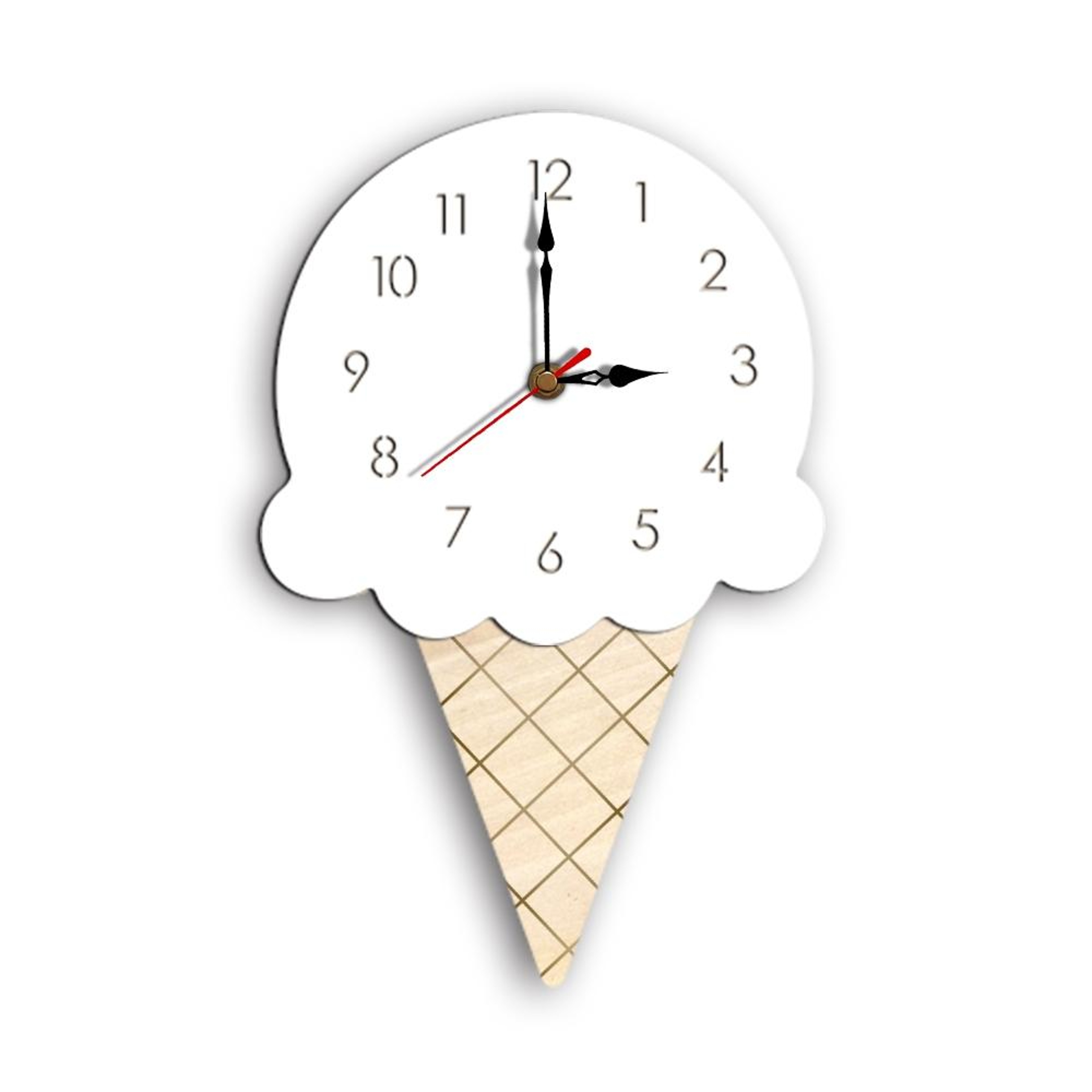 Ice Cream Style Decorative Wall Clock Acrylic Wooden Kitchen Novelty Timepiece – view 8