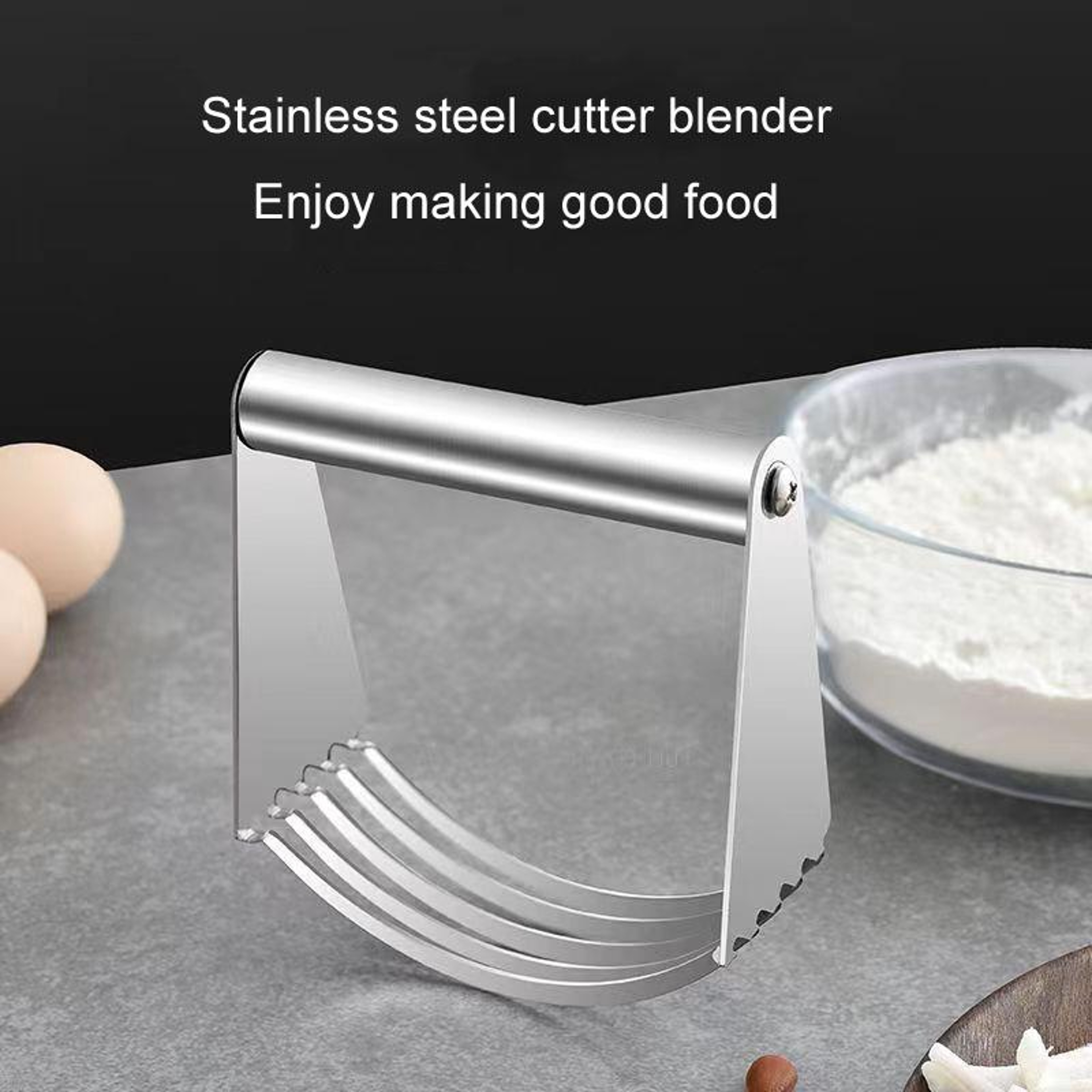 5-Blade Stainless Steel Dough Cutter & Pastry Blender for Baking, Dough Mixing and Butter Cutting – view 5