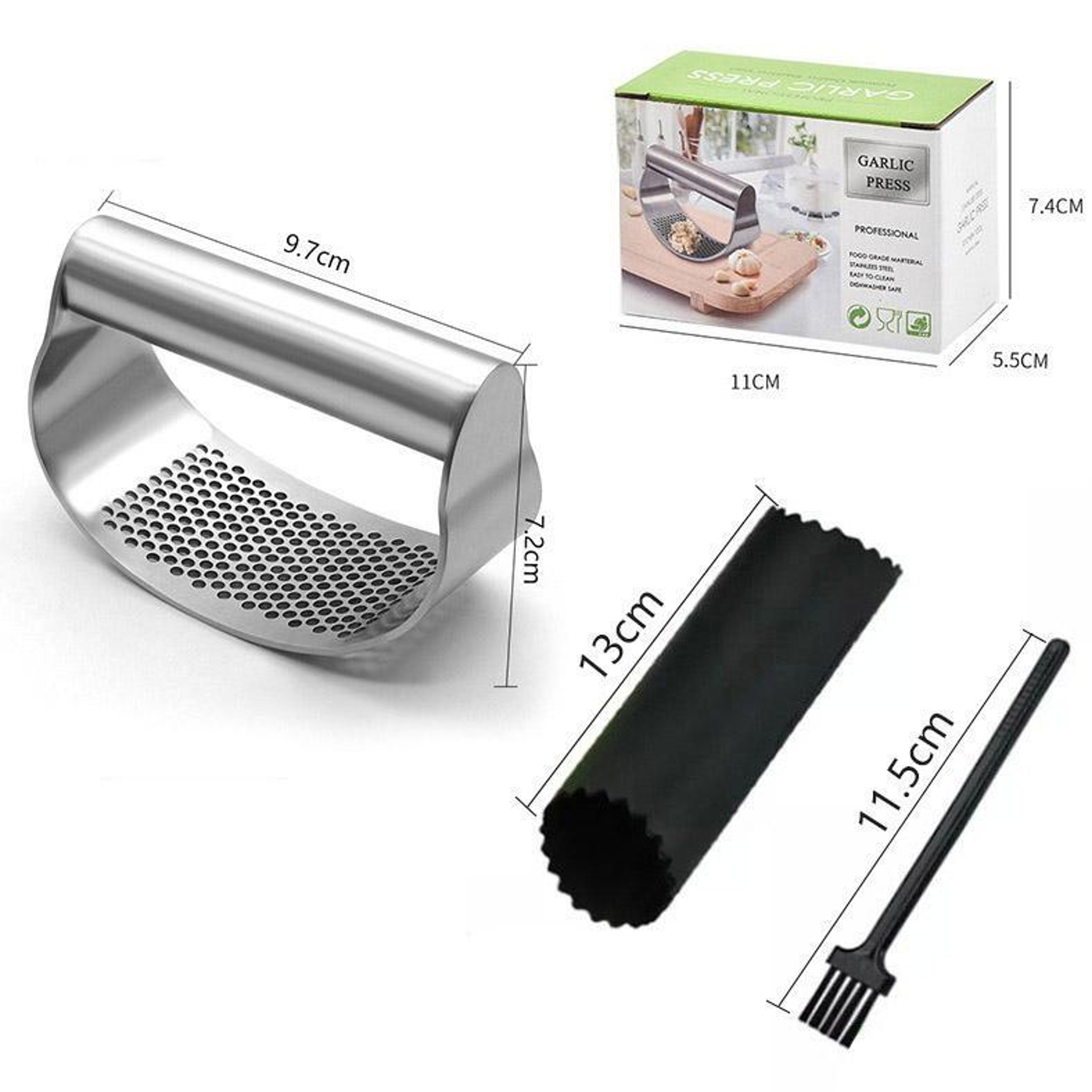Stainless Steel Garlic Press Rocker Set Ergonomic Garlic Press & Garlic Crusher – view 7