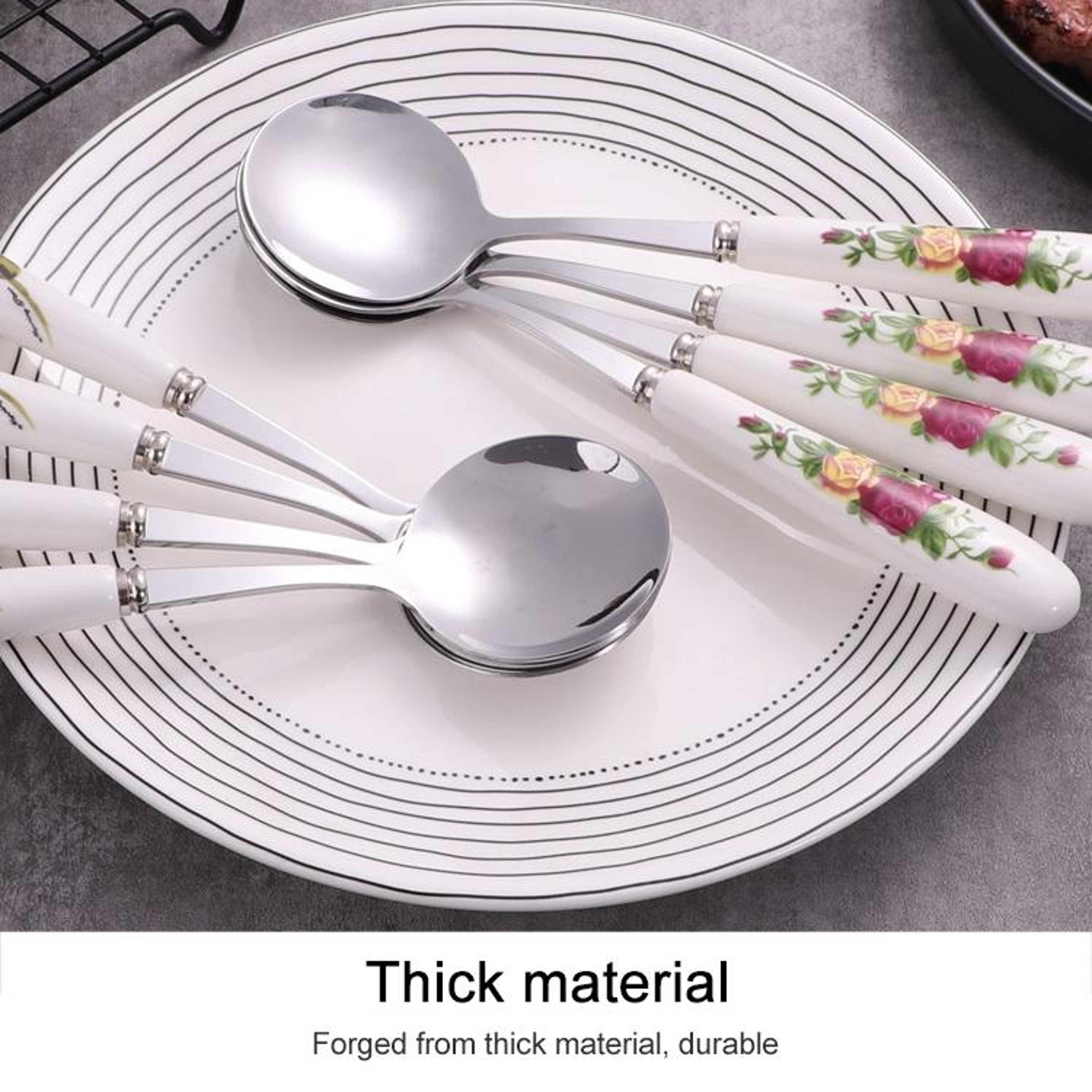 Elegant Ceramic Handle Stainless Steel Spoon and Fork Gift Set – view 4