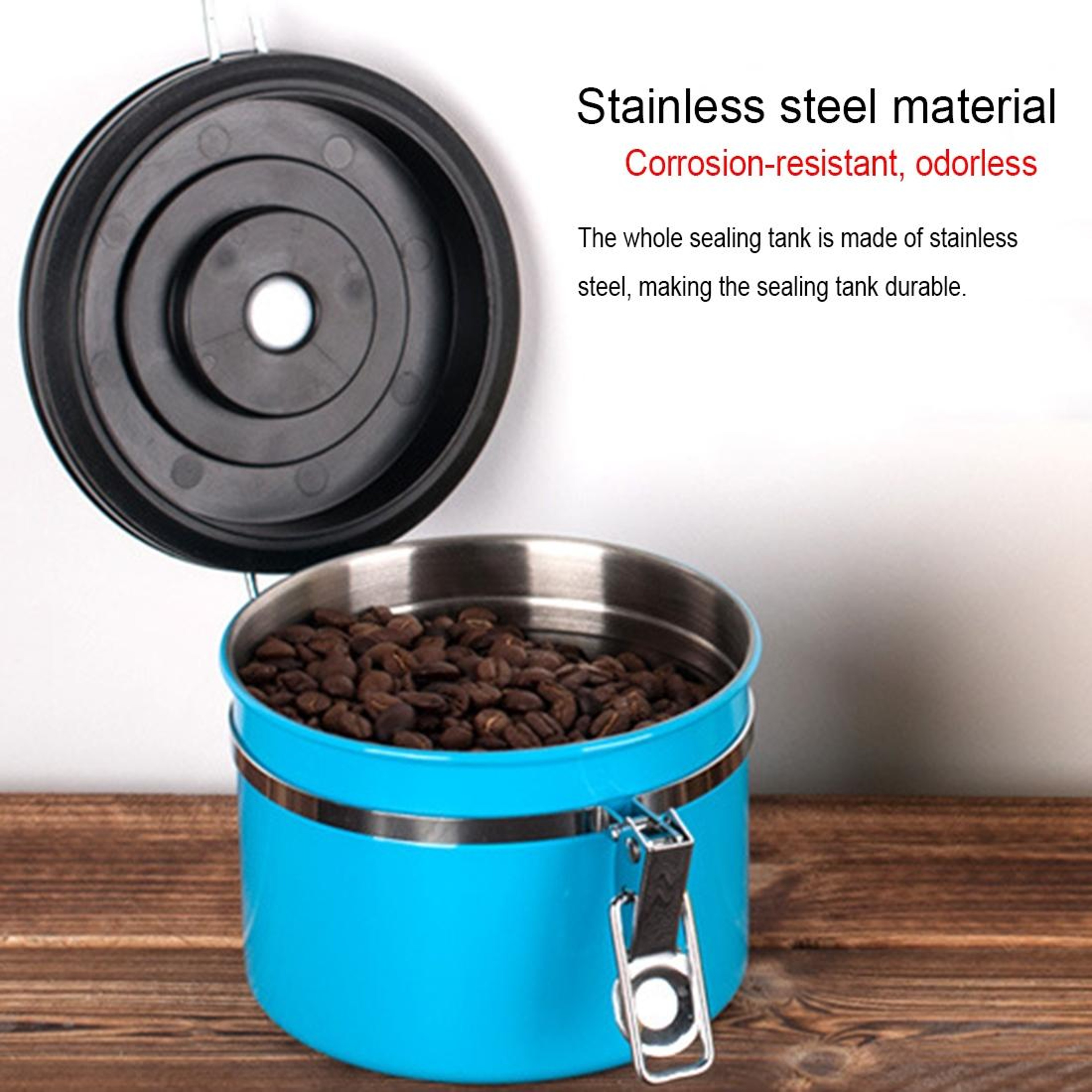 FreshLock 1200ml Airtight Coffee Canister With CO2 Valve  Freshness Calendar 2
